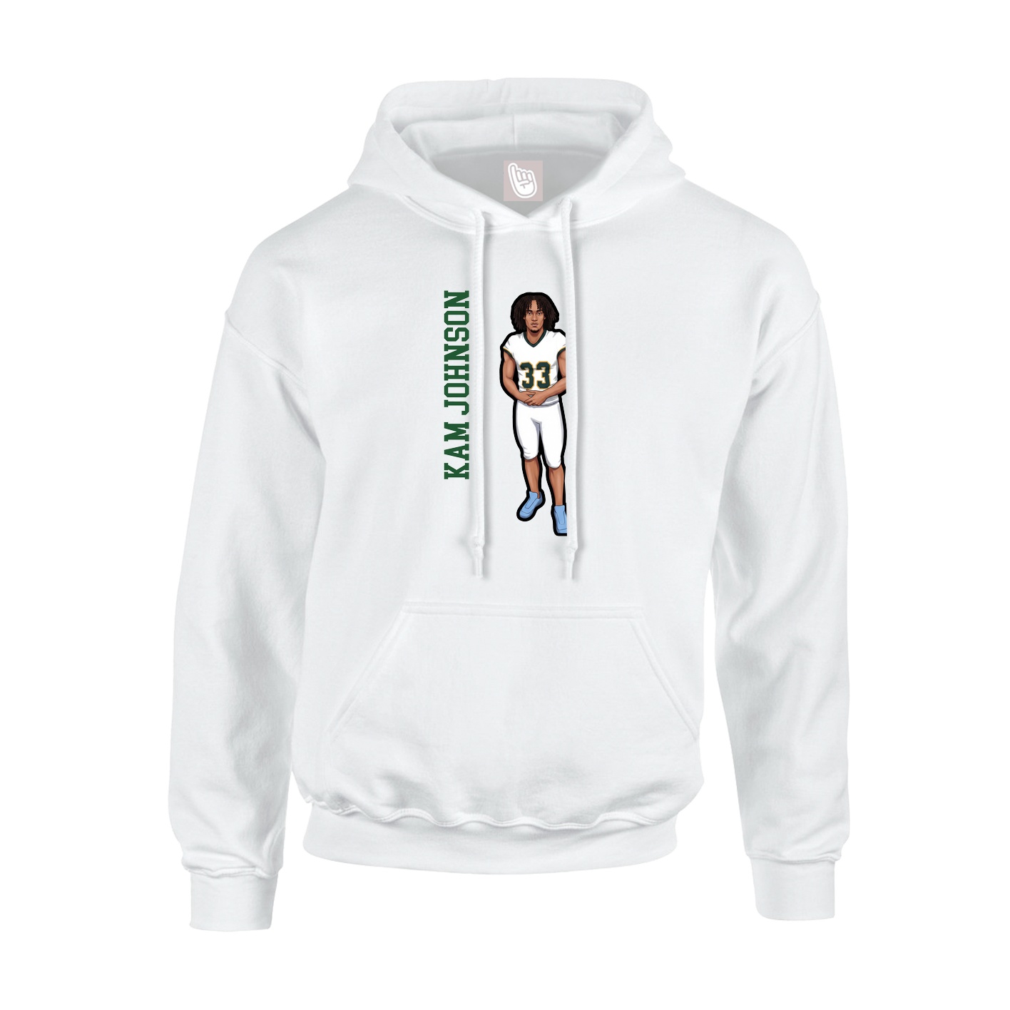 Hoodie — Name Vertical in White