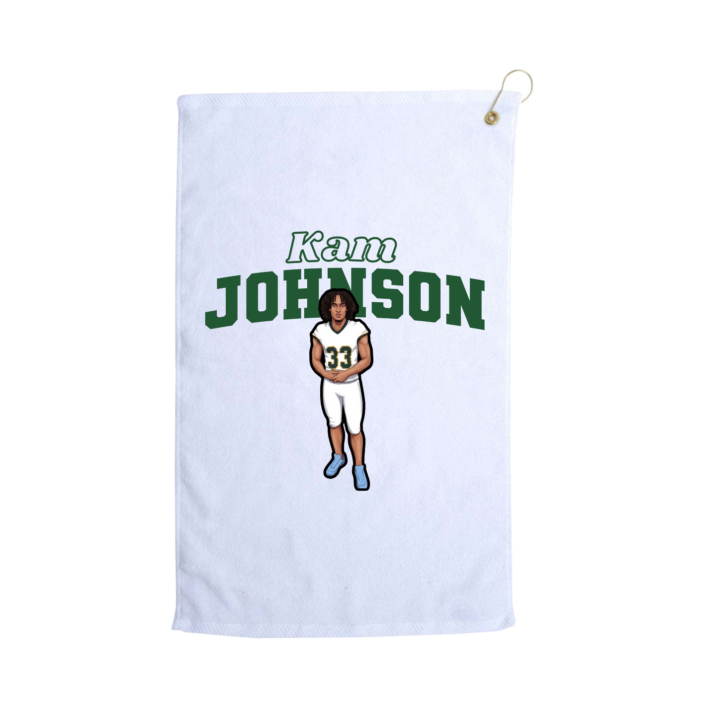 Golf Towel — Name Arch in White
