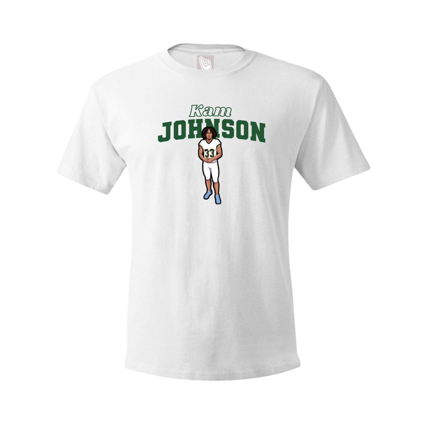 Youth Tee — Name Arch in White