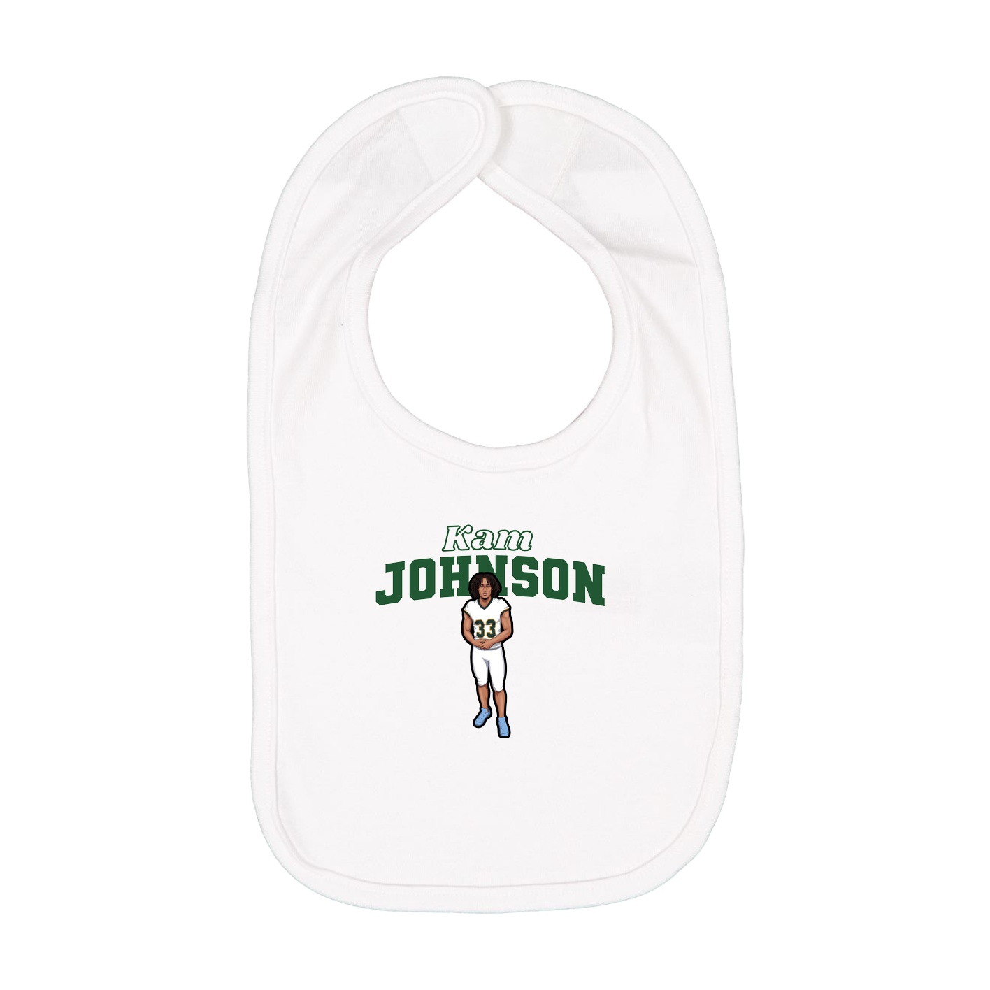 Infant Bib — Name Arch in White