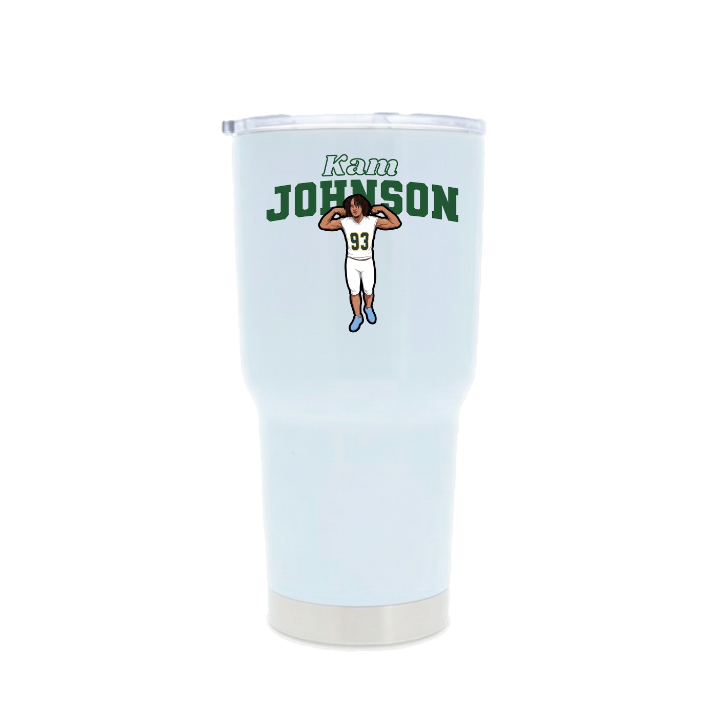 30oz Stainless Steel Tumbler — Name Arch in White
