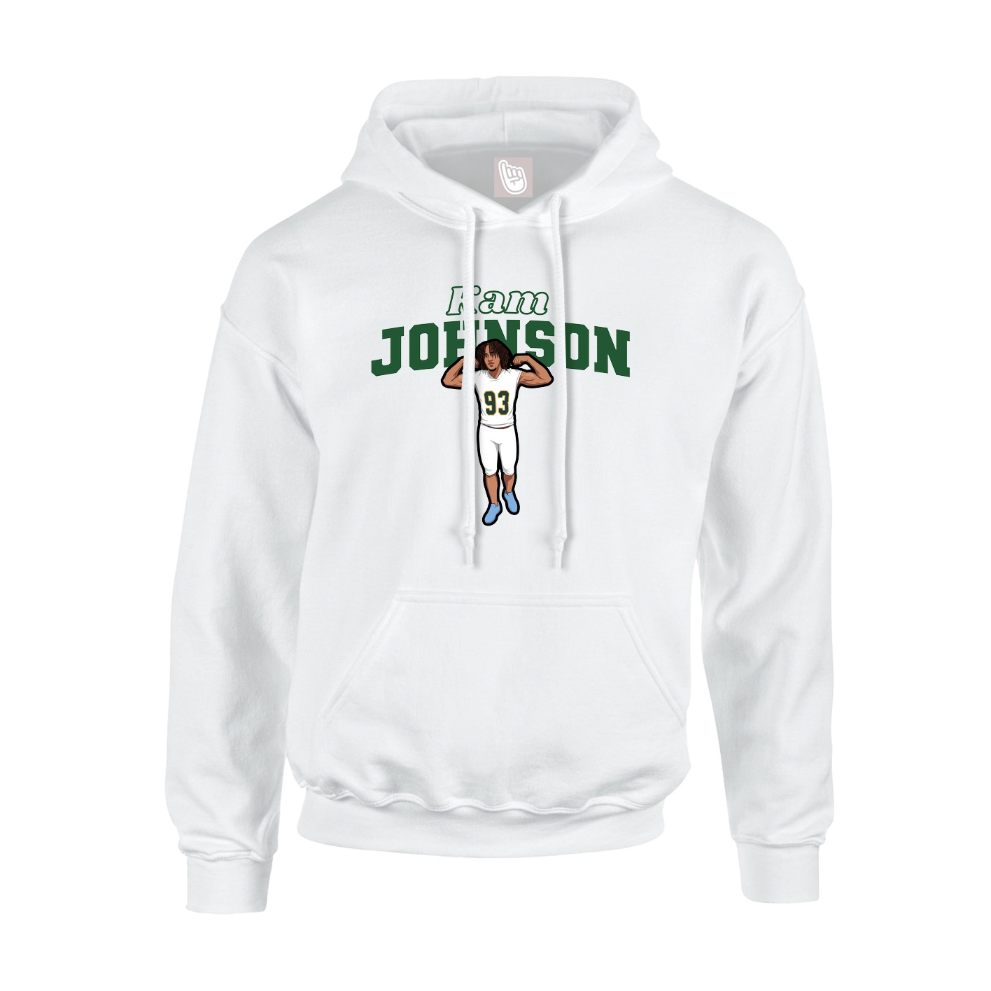 Hoodie — Name Arch in White