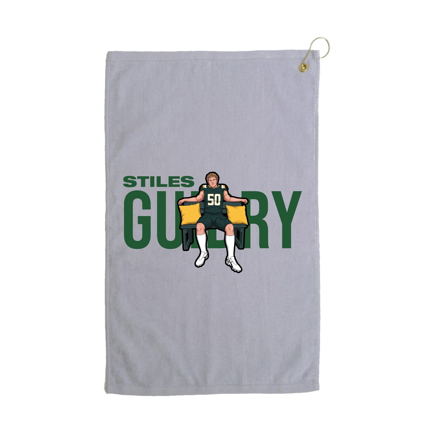 Golf Towel — Player Name in Grey