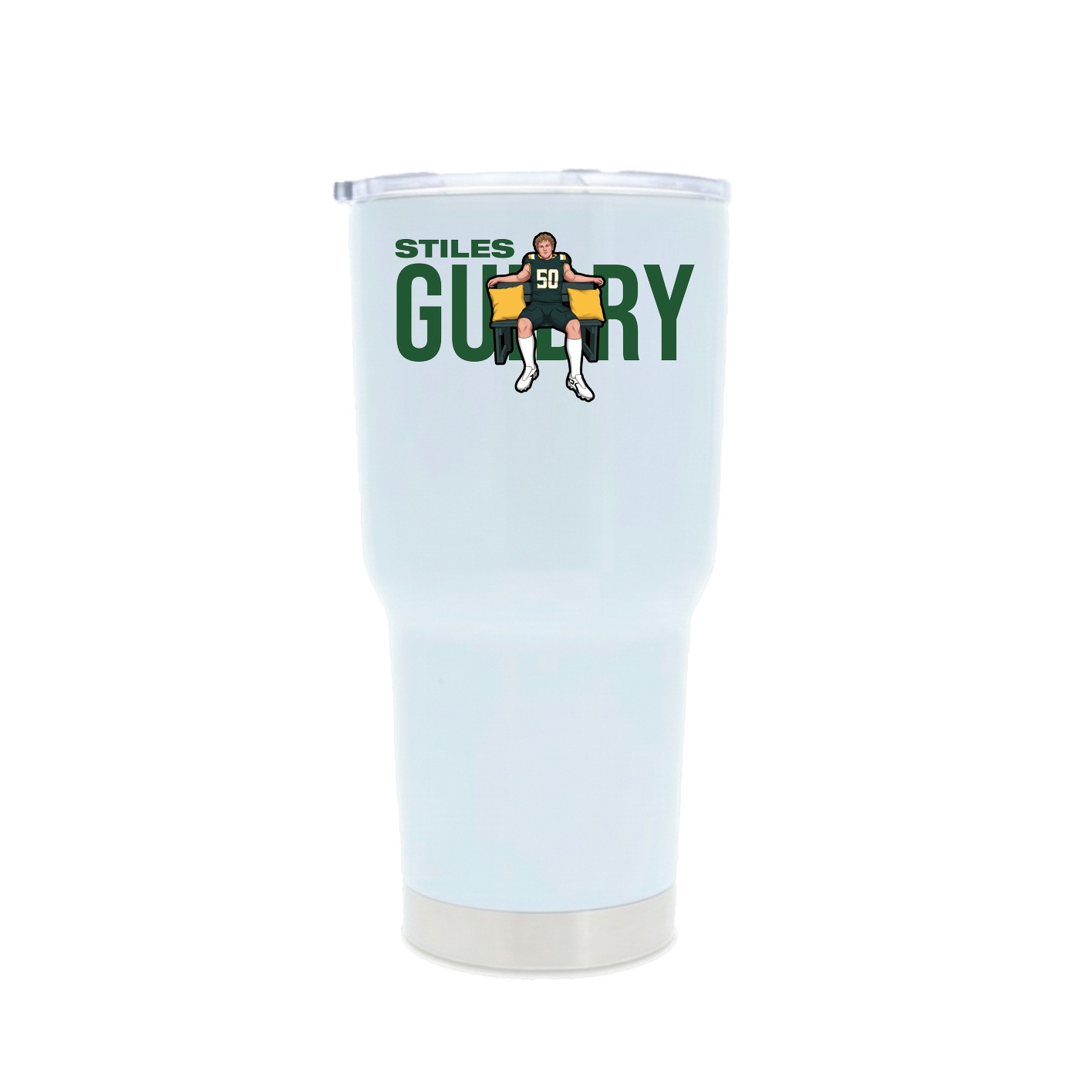 30oz Stainless Steel Tumbler — Player Name in White