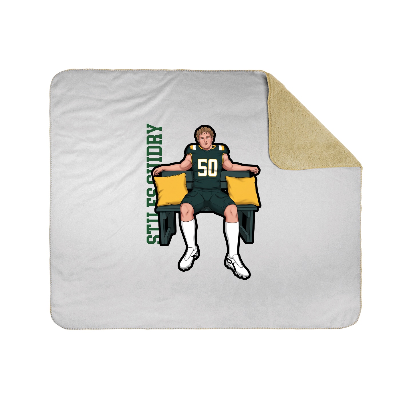 Throw Blanket — Name Vertical in White