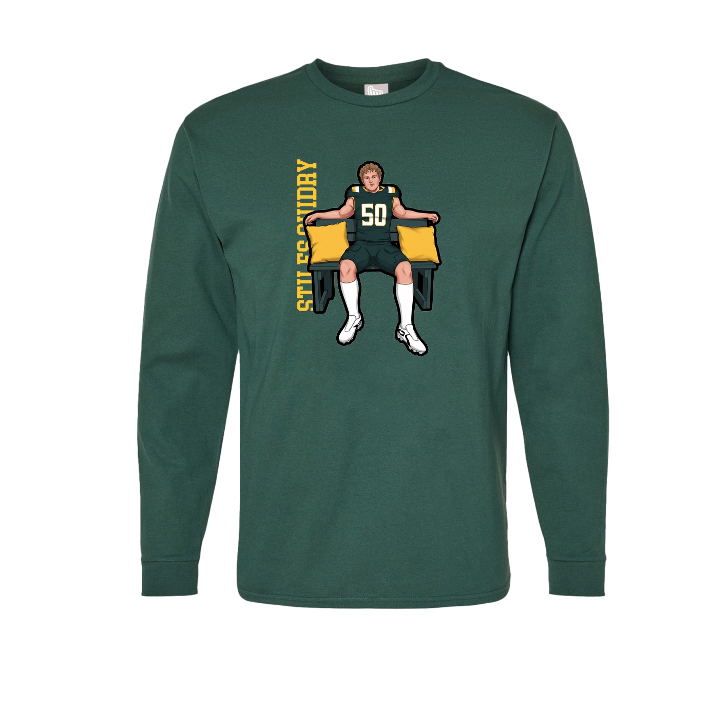 Long Sleeve Tee — Name Vertical in Green