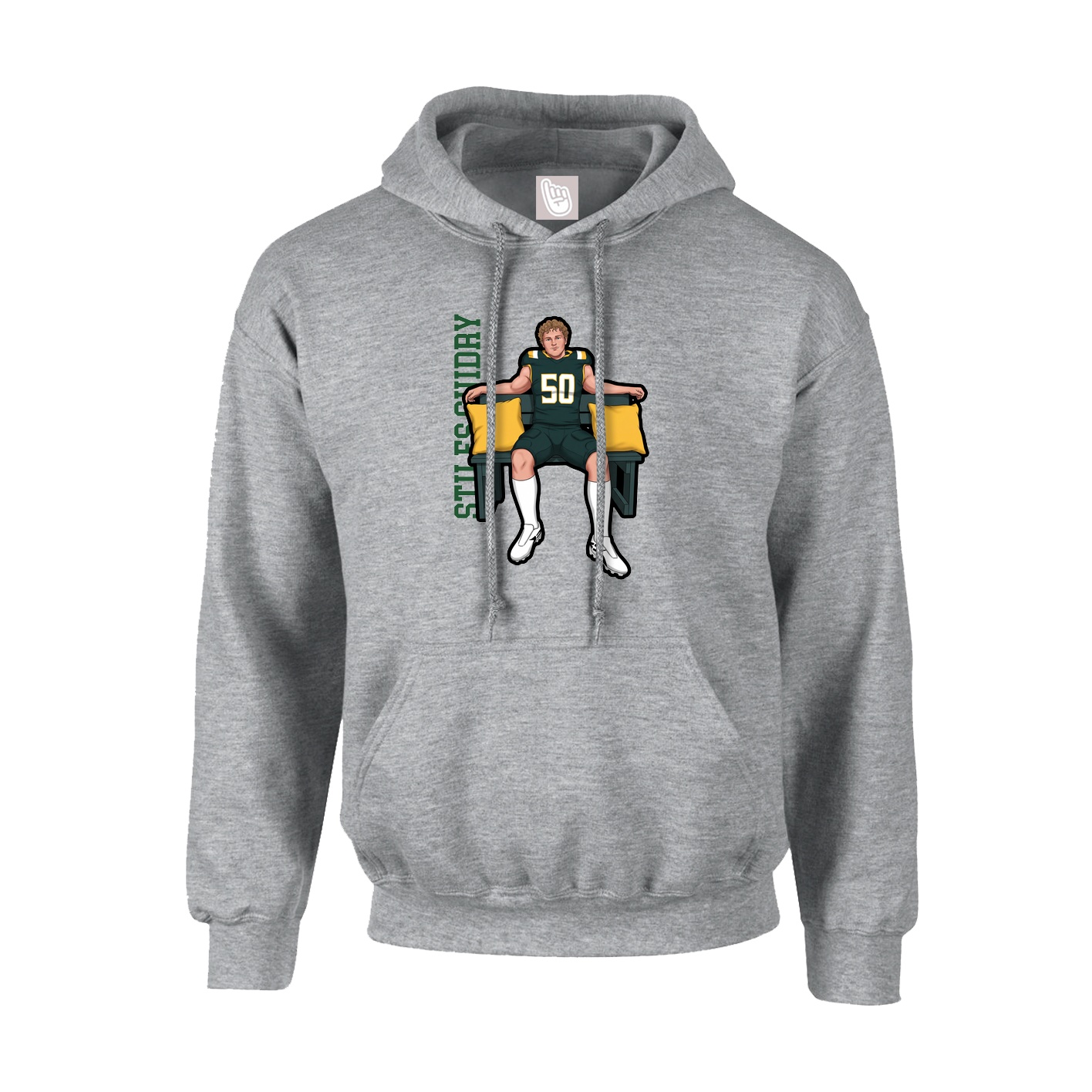 Youth Hoodie — Name Vertical in Grey