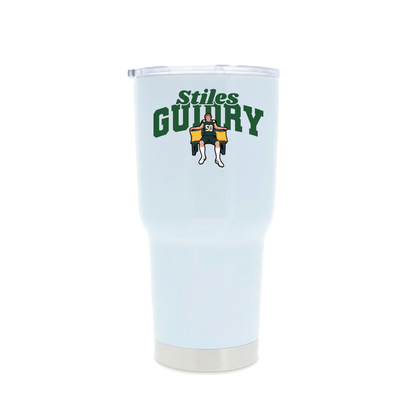 30oz Stainless Steel Tumbler — Signature Arch in White