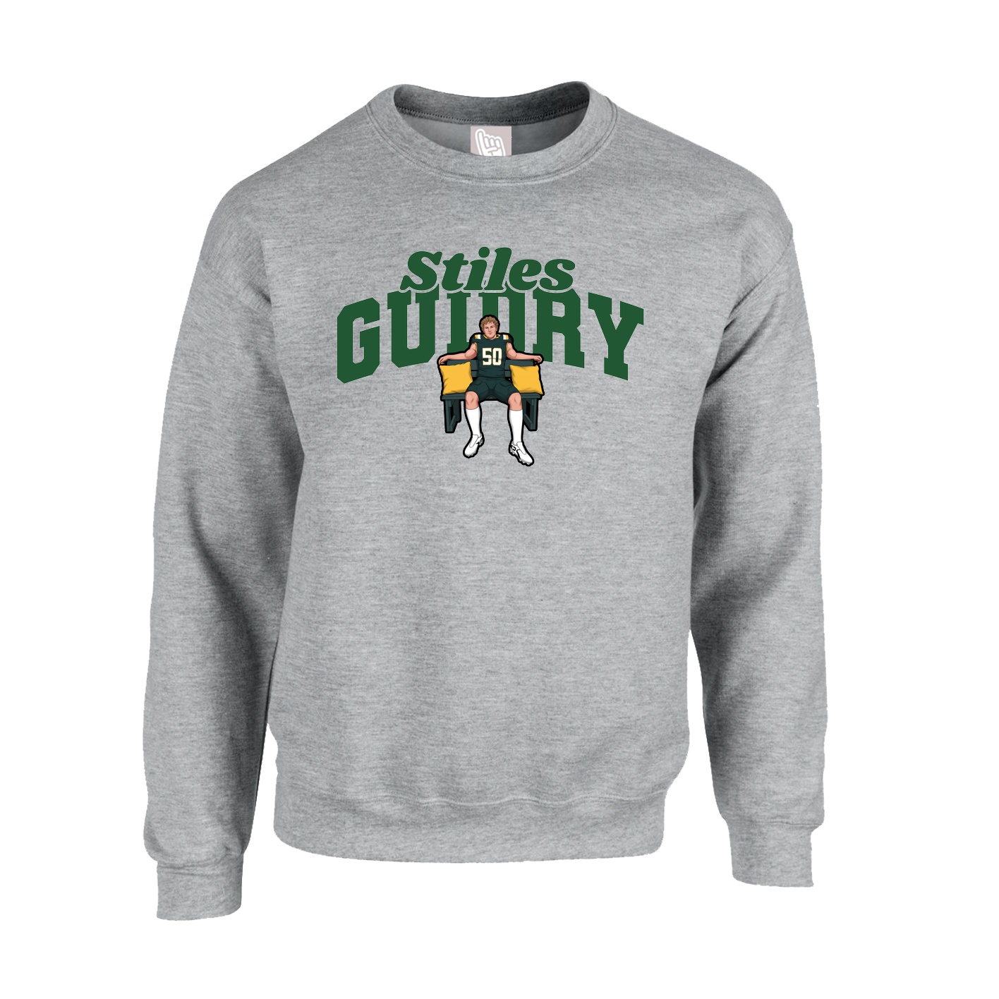 Fleece Crew — Signature Arch in Grey