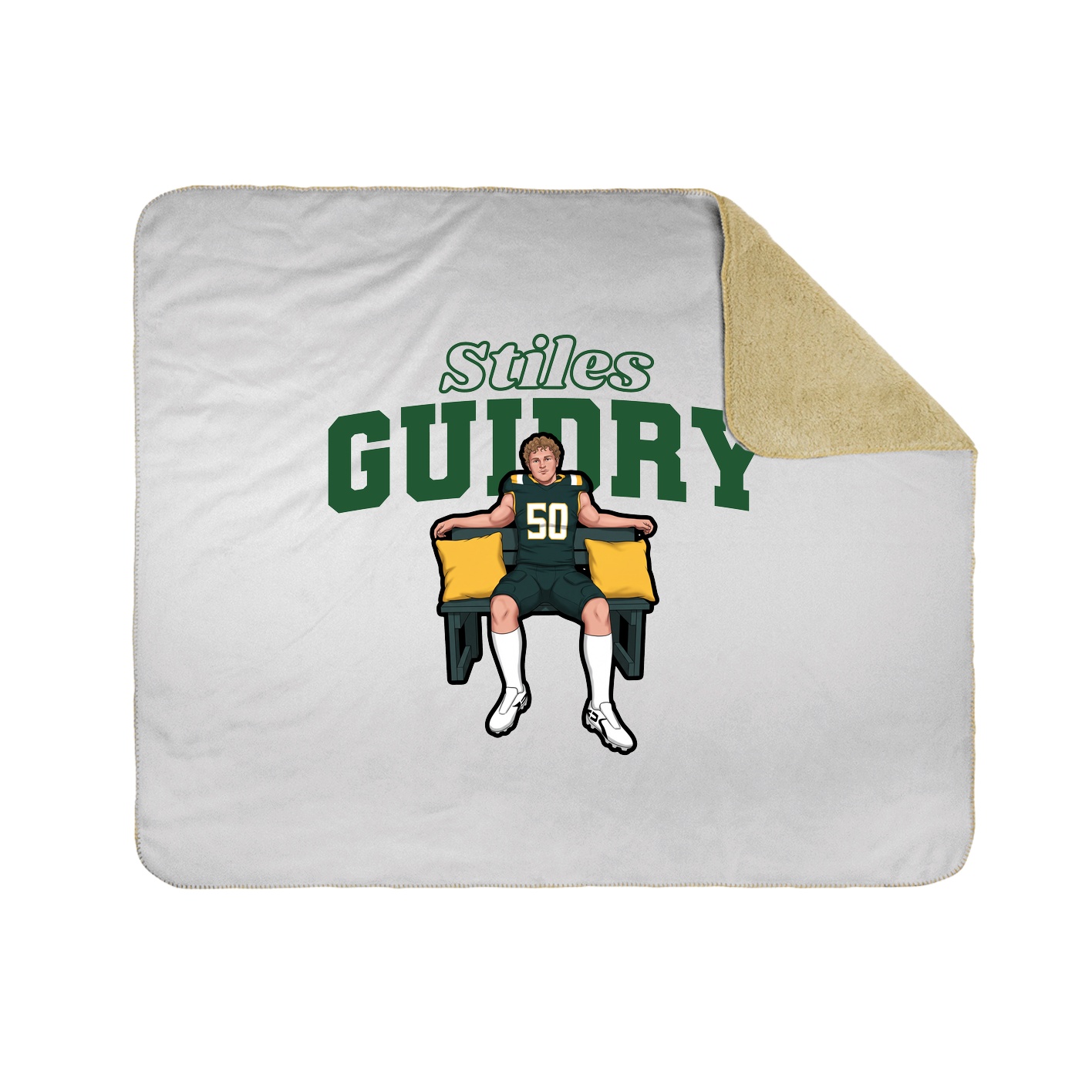 Throw Blanket — Name Arch in White