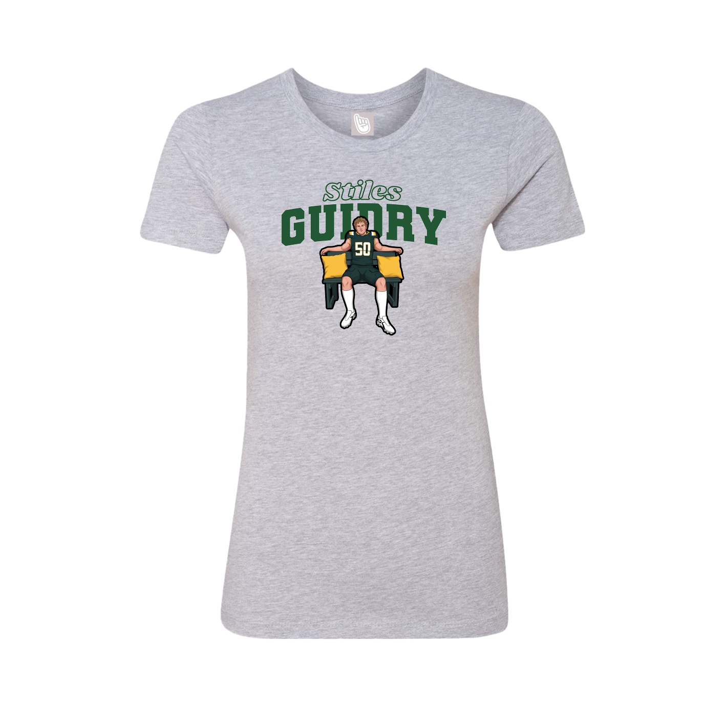 Fitted Women's Tee — Name Arch in Grey