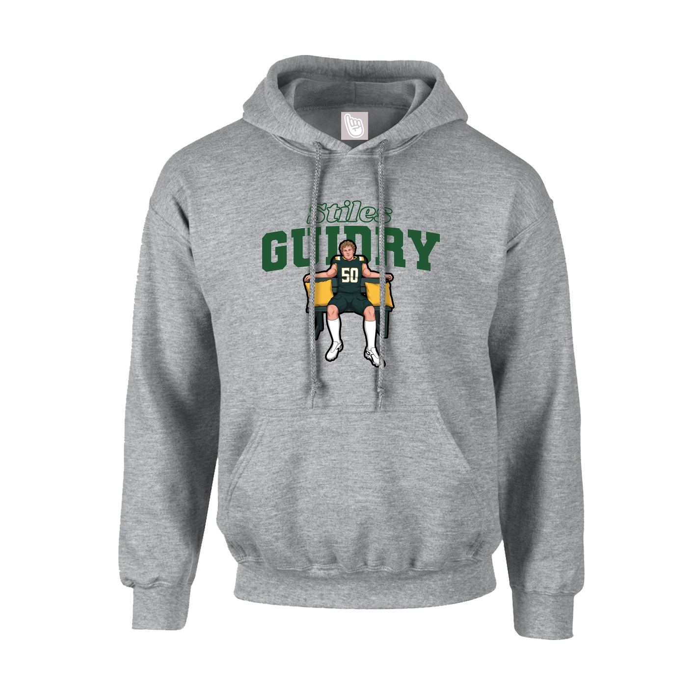 Hoodie — Name Arch in Grey