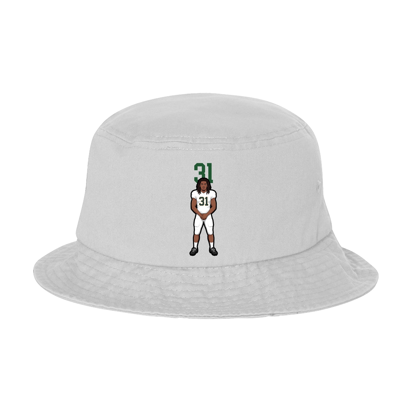Bucket Cap — Number Top in White