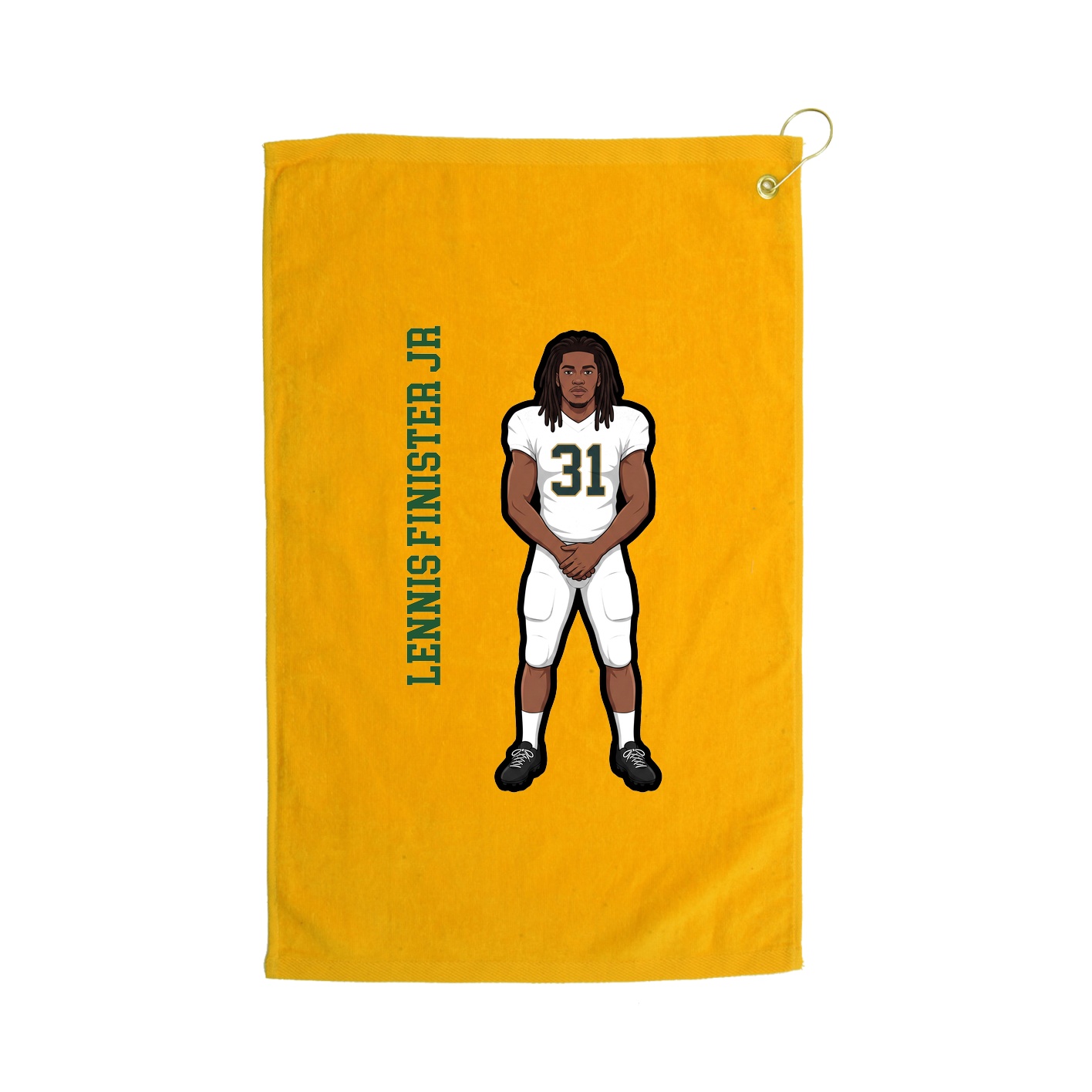 Golf Towel — Name Vertical in Gold
