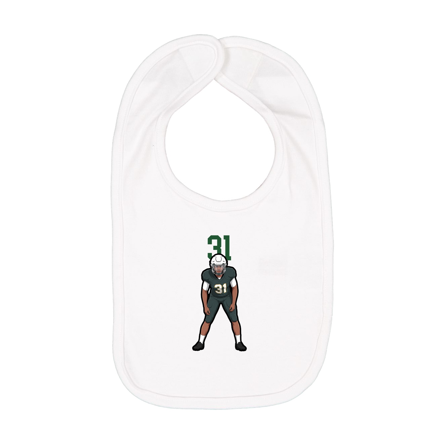 Infant Bib — Number Top in White