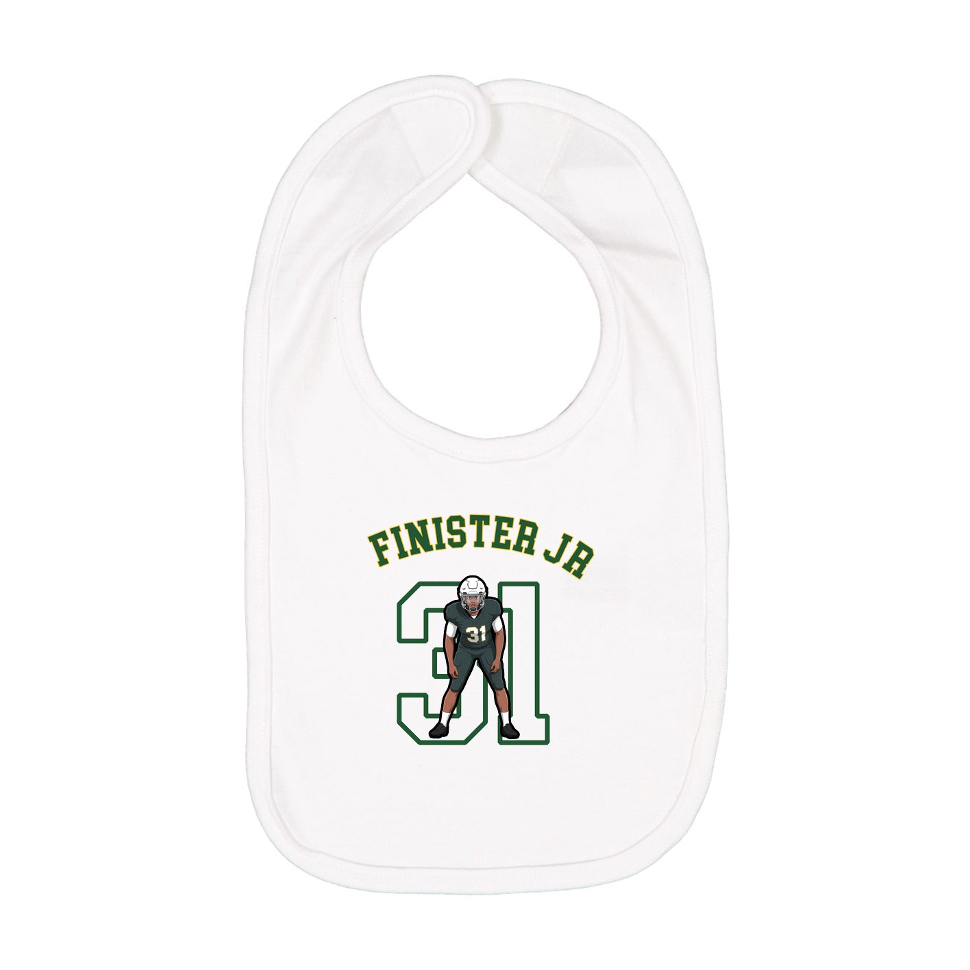 Infant Bib — Shirsey Arch in White