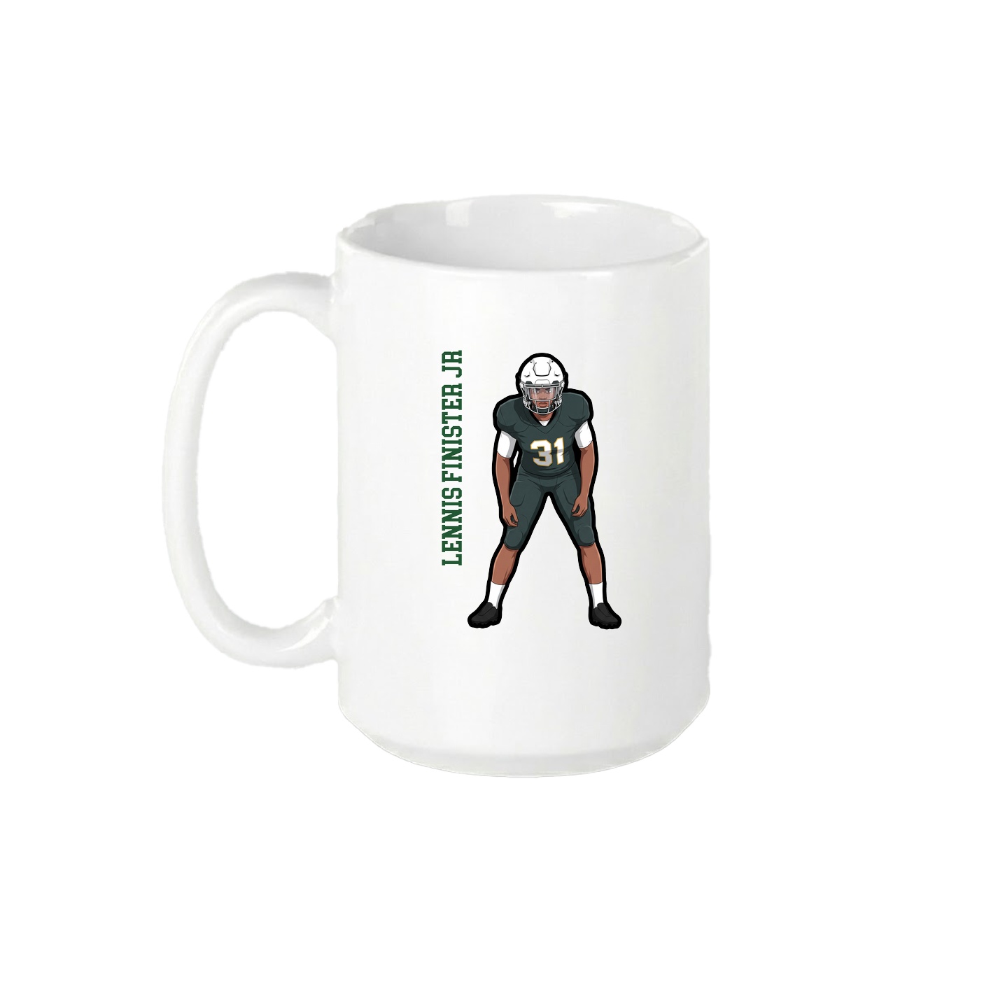 15oz Coffee Mug — Name Vertical in White