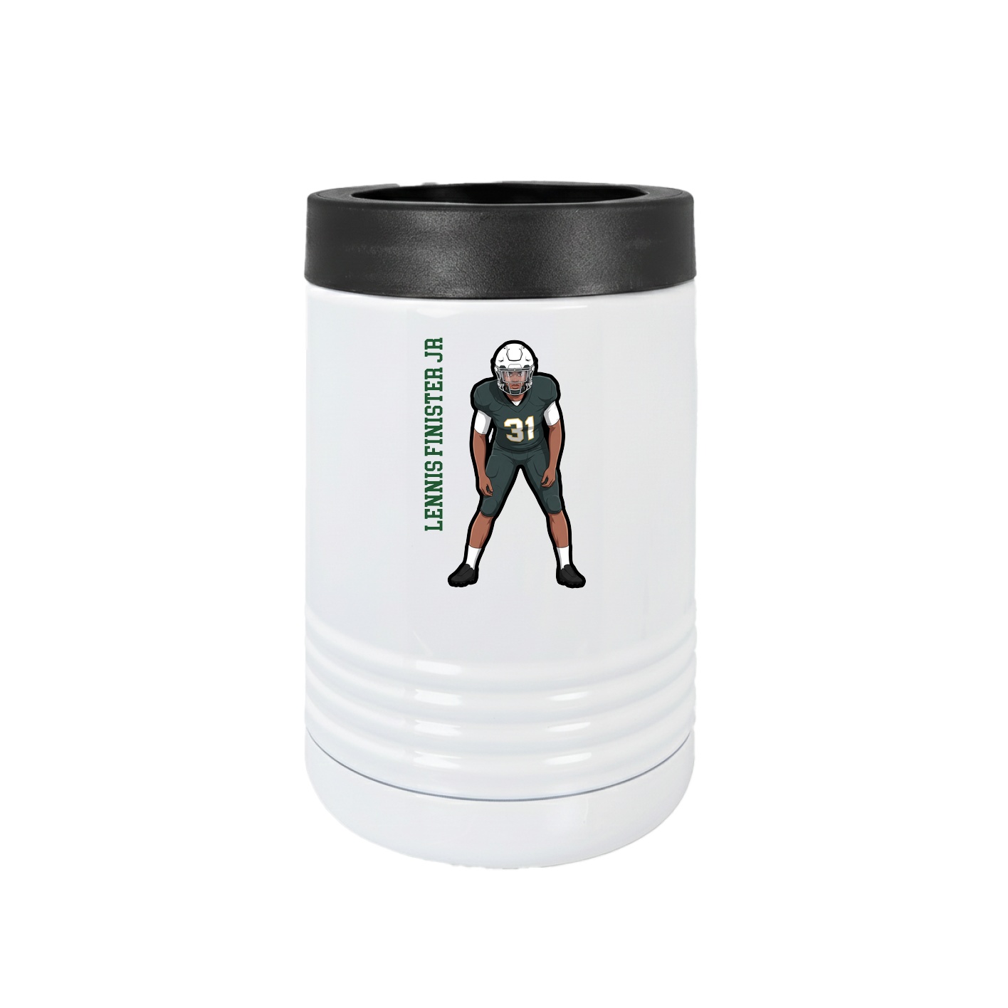 Beverage Holder — Name Vertical in White