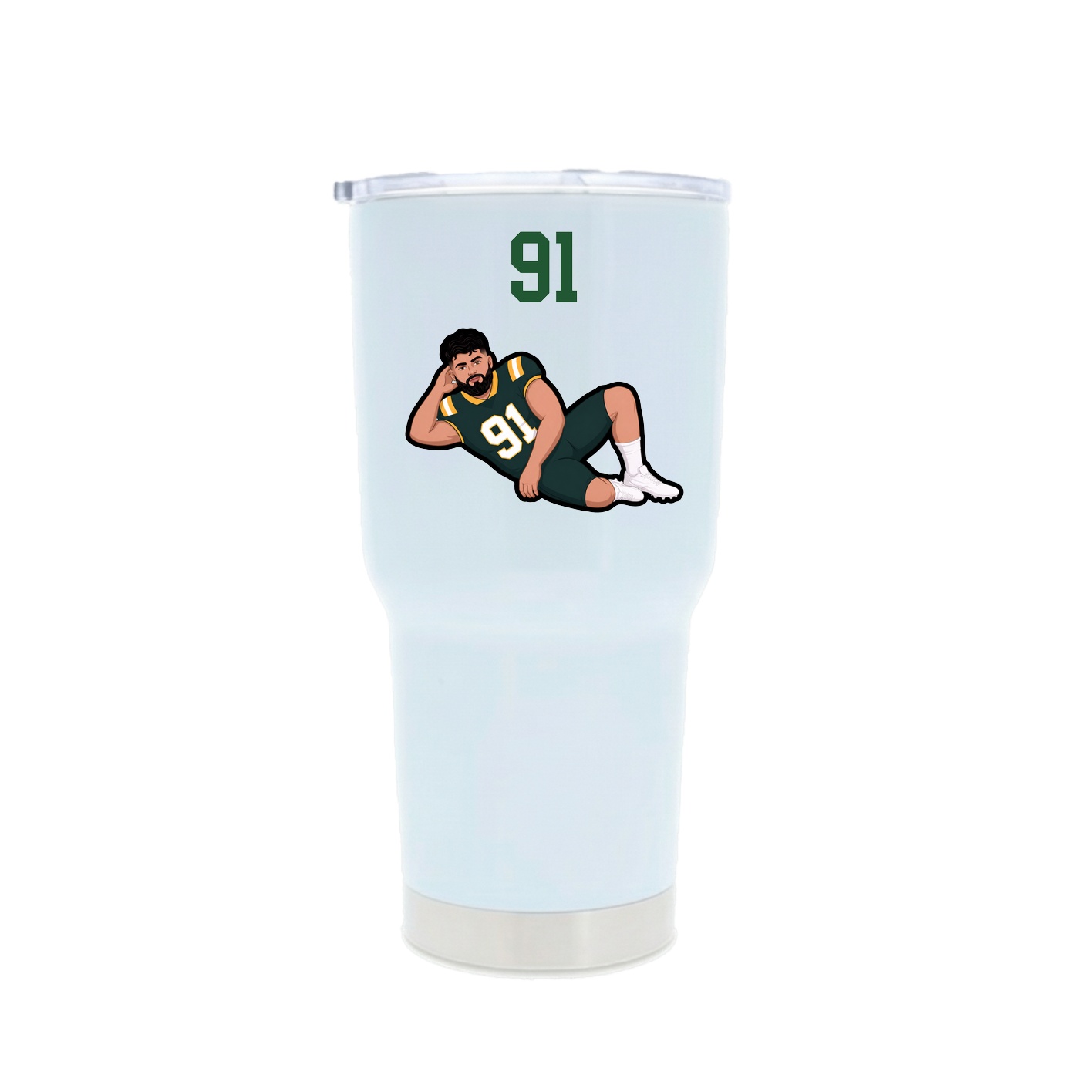30oz Stainless Steel Tumbler — Number Top in White