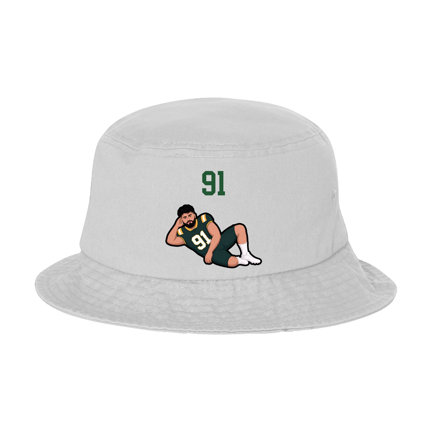 Bucket Cap — Number Top in White