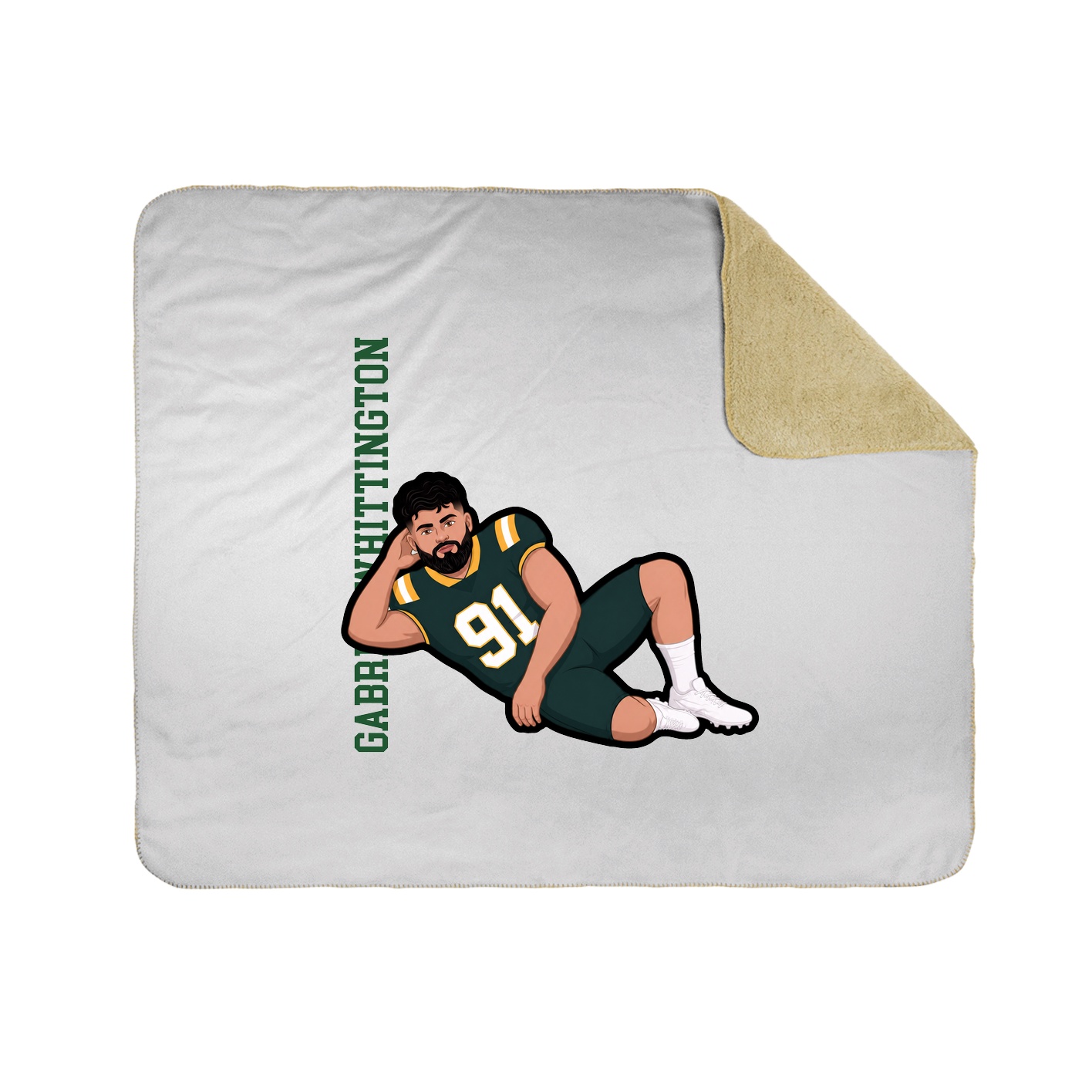 Throw Blanket — Name Vertical in White