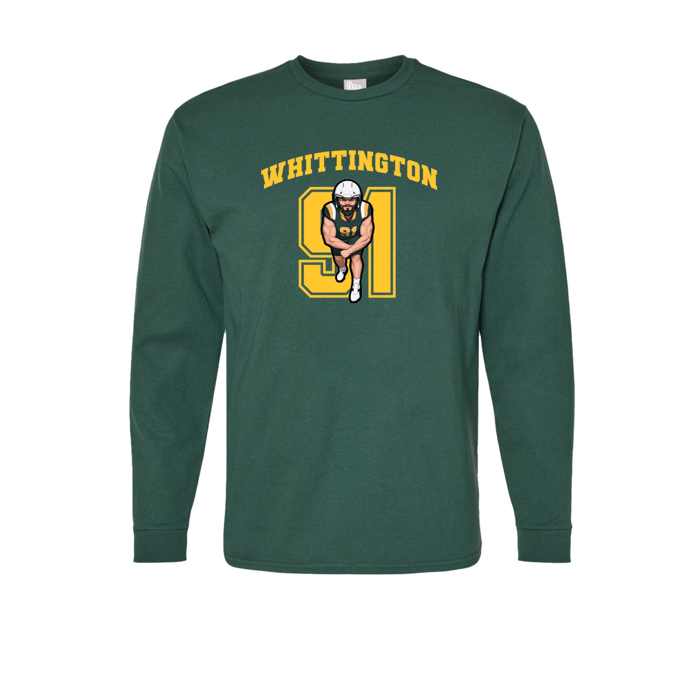 Long Sleeve Tee — Number in Green