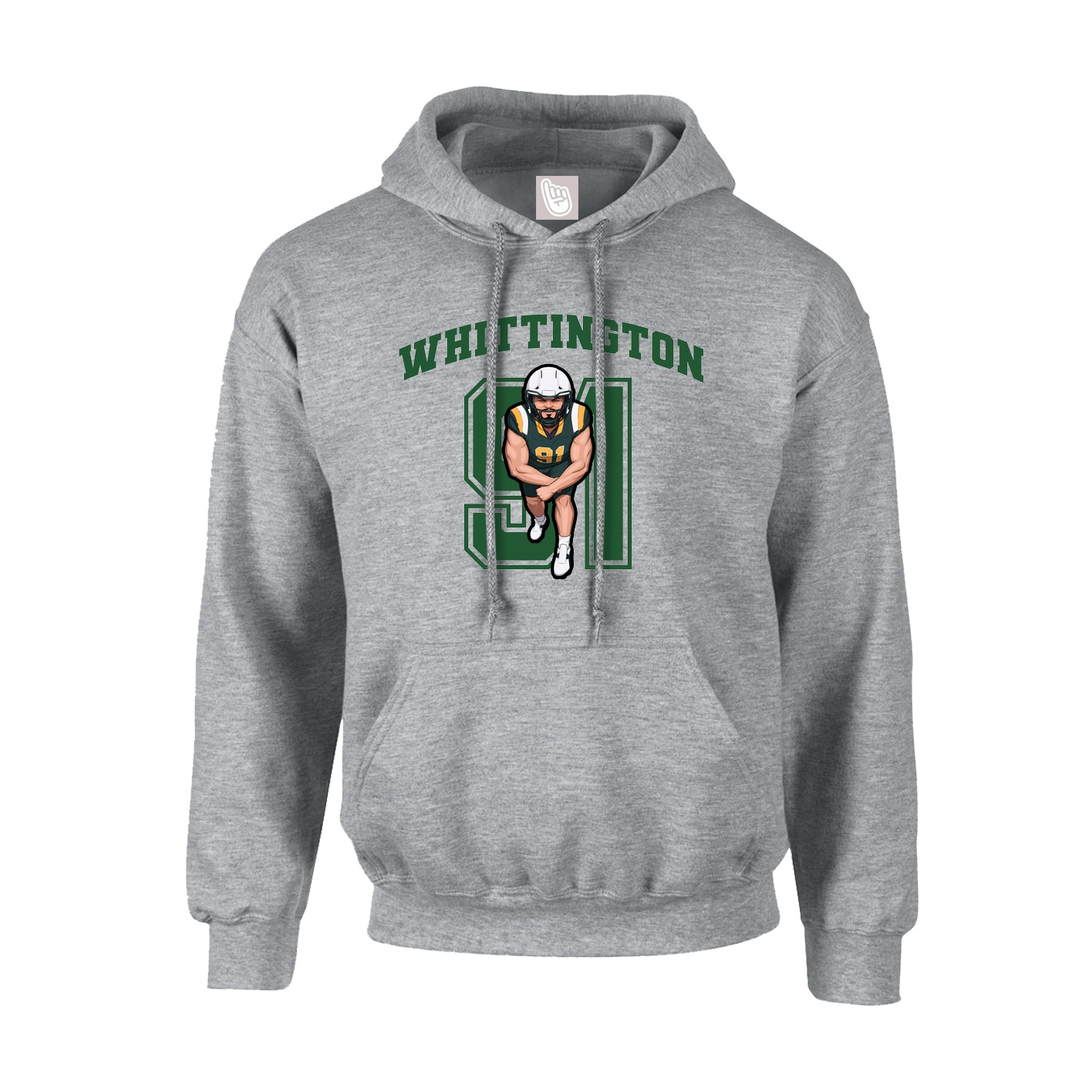 Youth Hoodie — Number in Grey