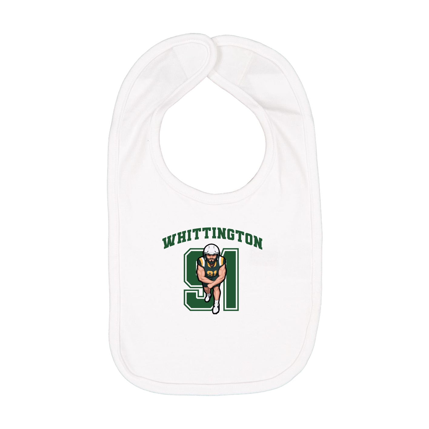 Infant Bib — Number in White