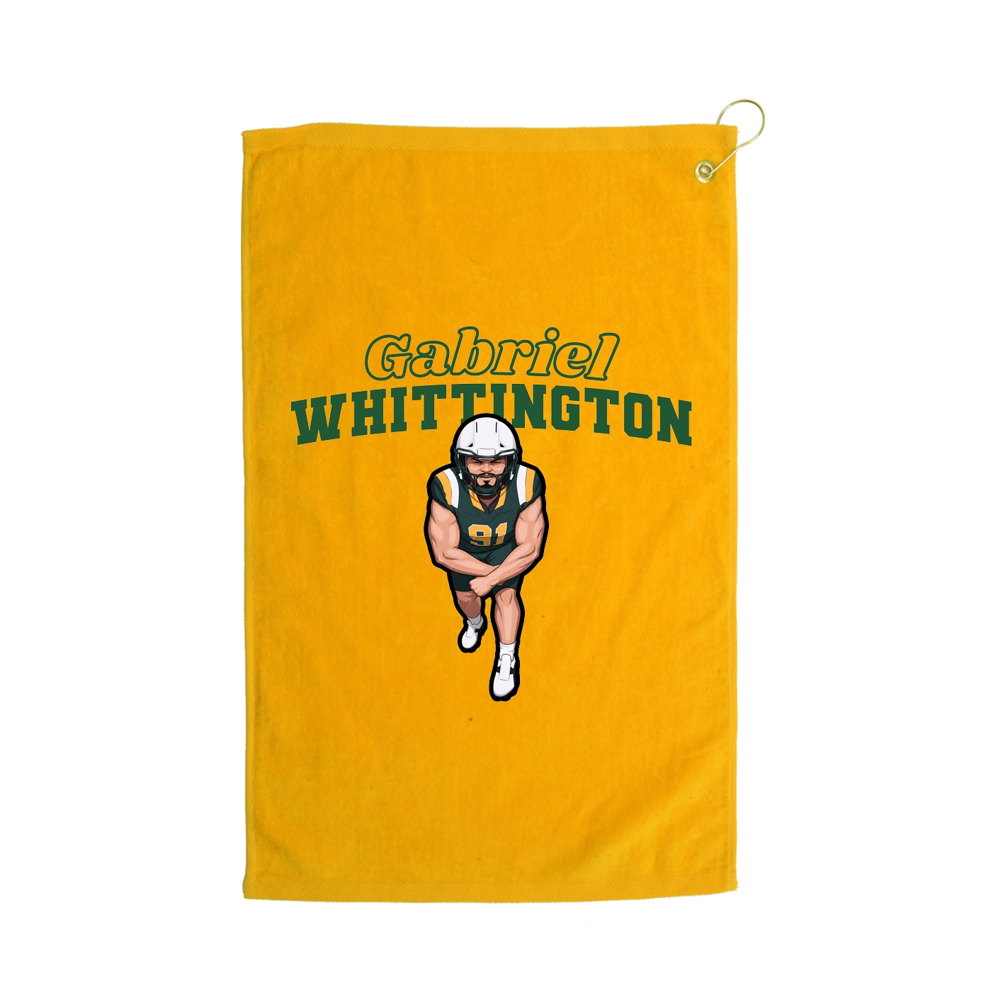 Golf Towel — Name Arch in Gold