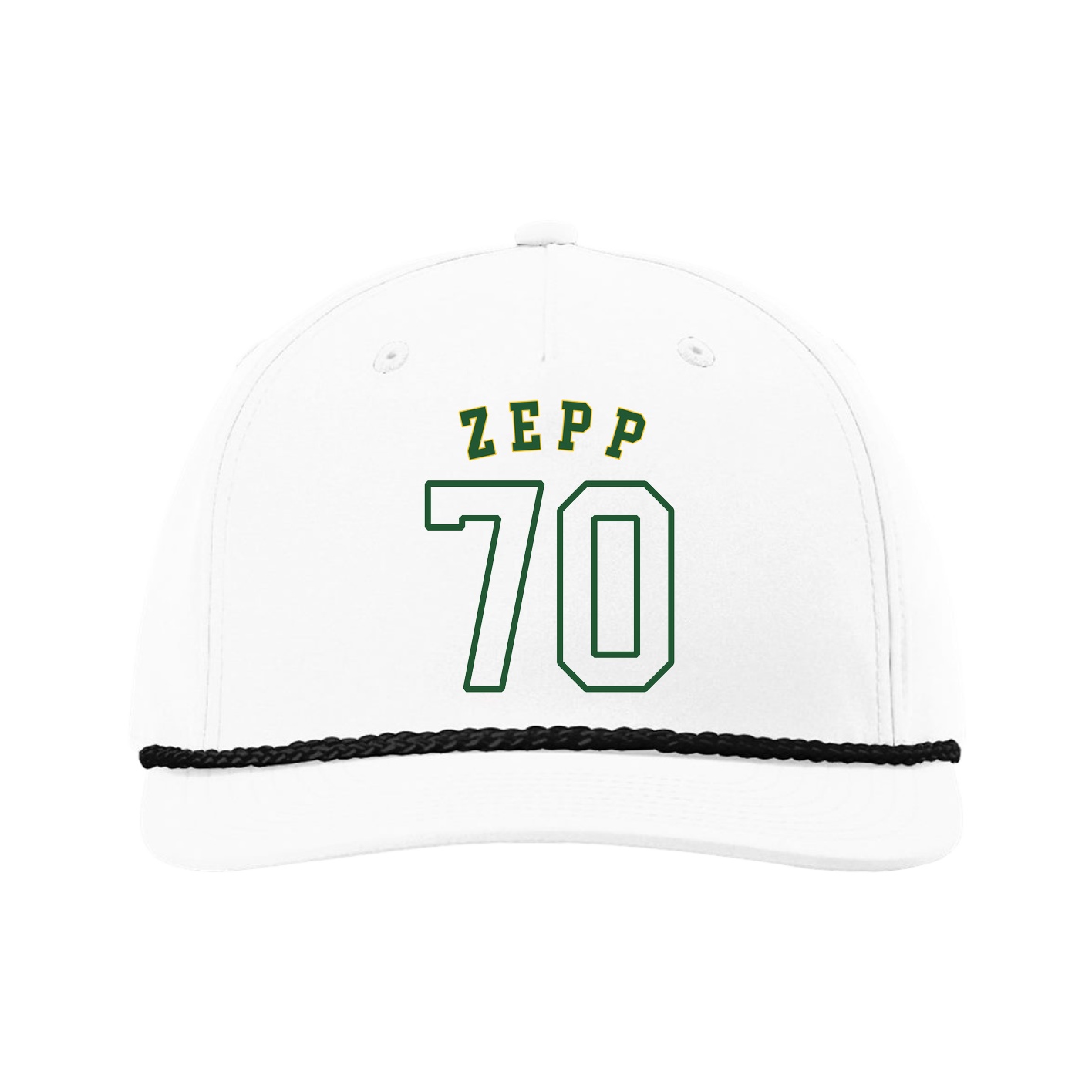 Five-Panel Classic Rope Cap — Shirsey Arch in White