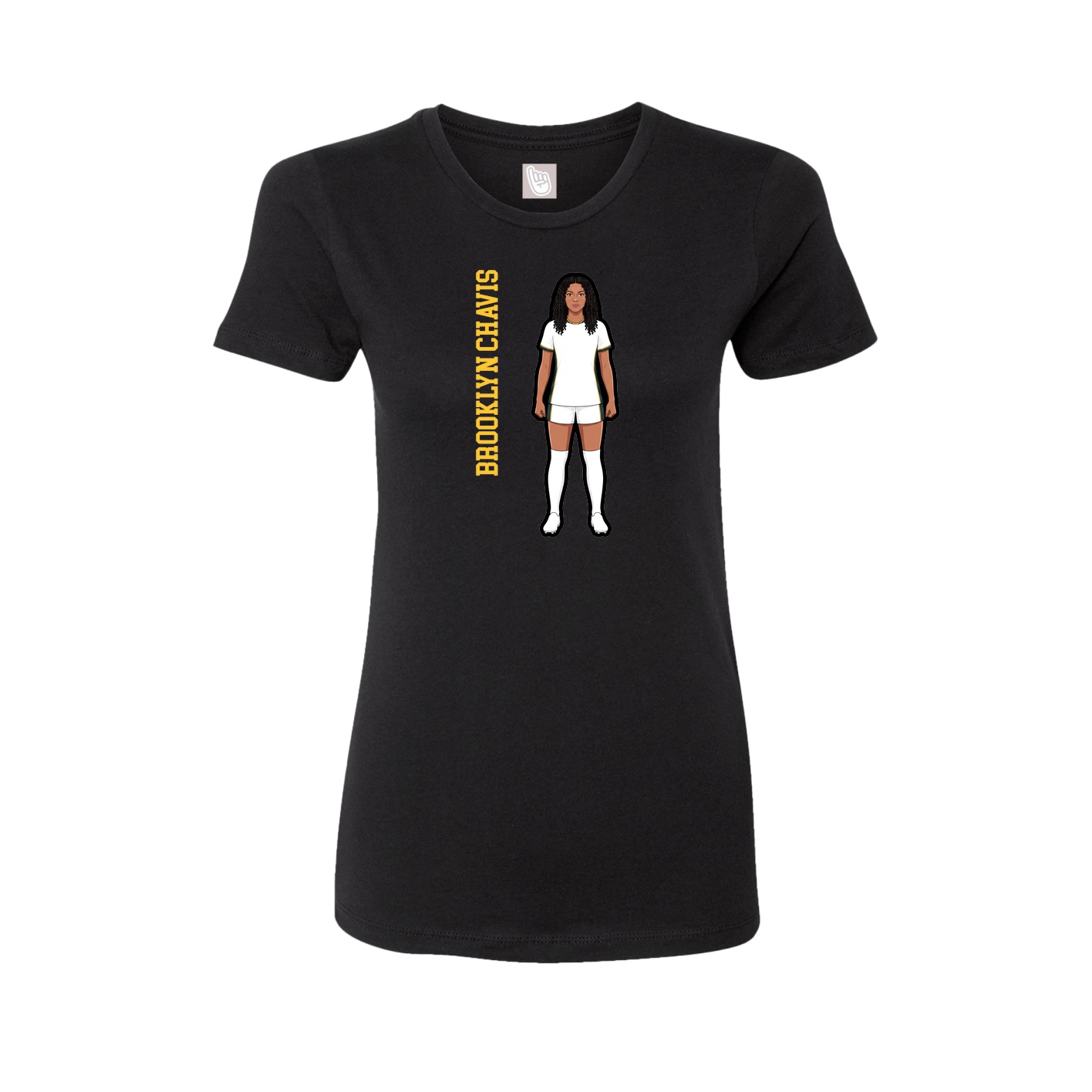 Fitted Women's Tee — Name Vertical in Black