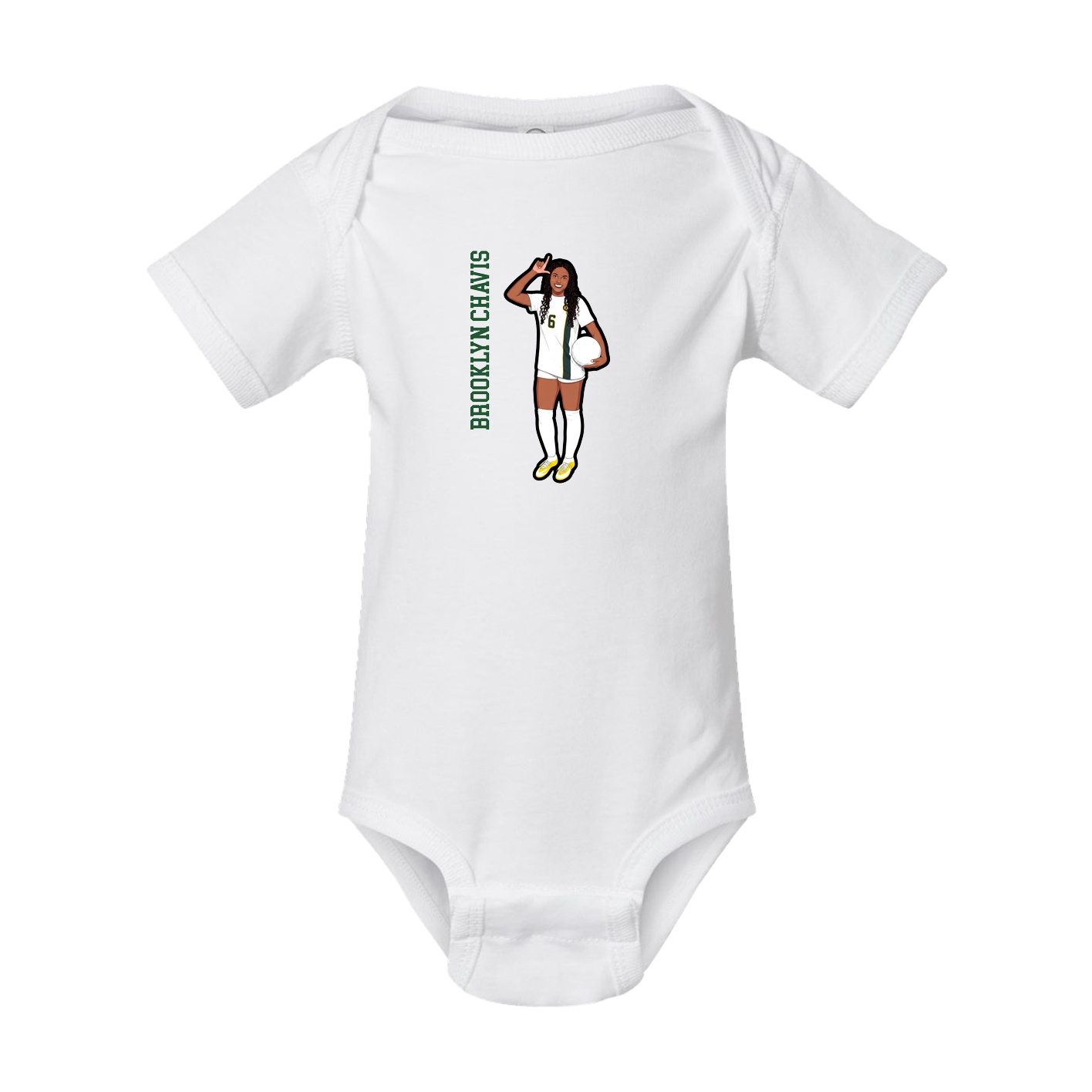 Baby Onesie — Name Vertical in White