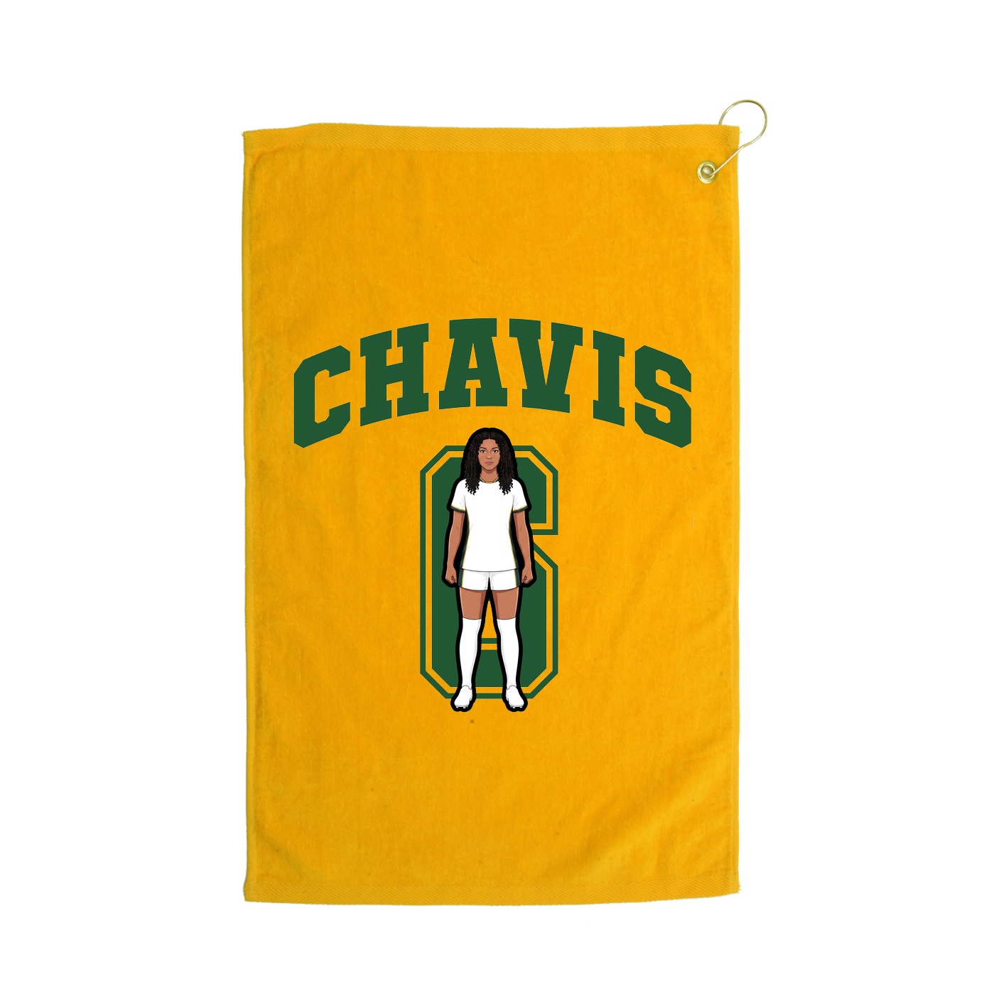 Golf Towel — Number in Gold