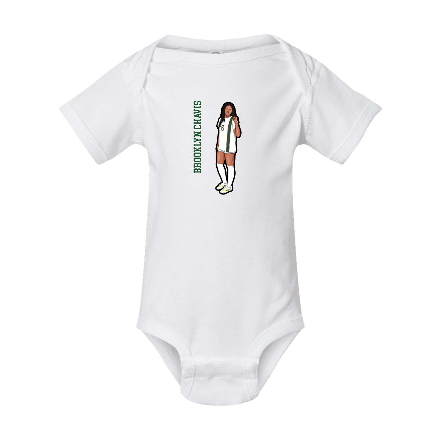 Baby Onesie — Name Vertical in White