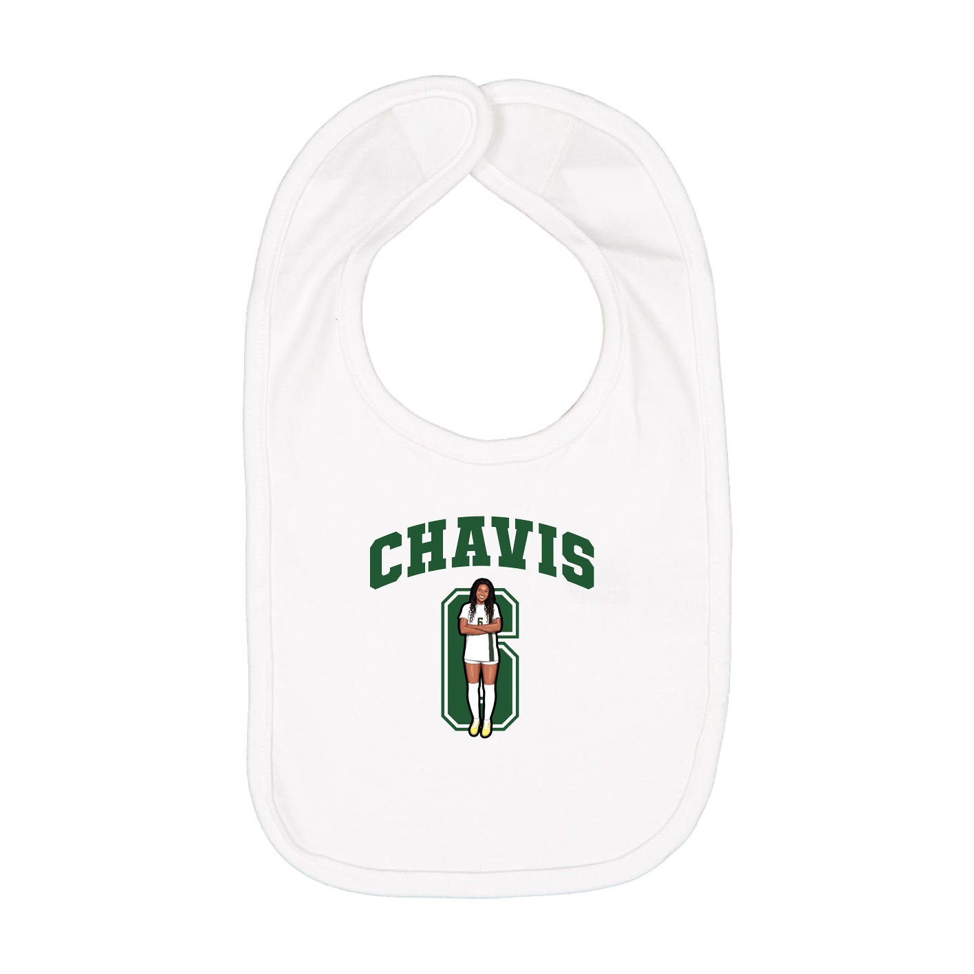 Infant Bib — Number in White