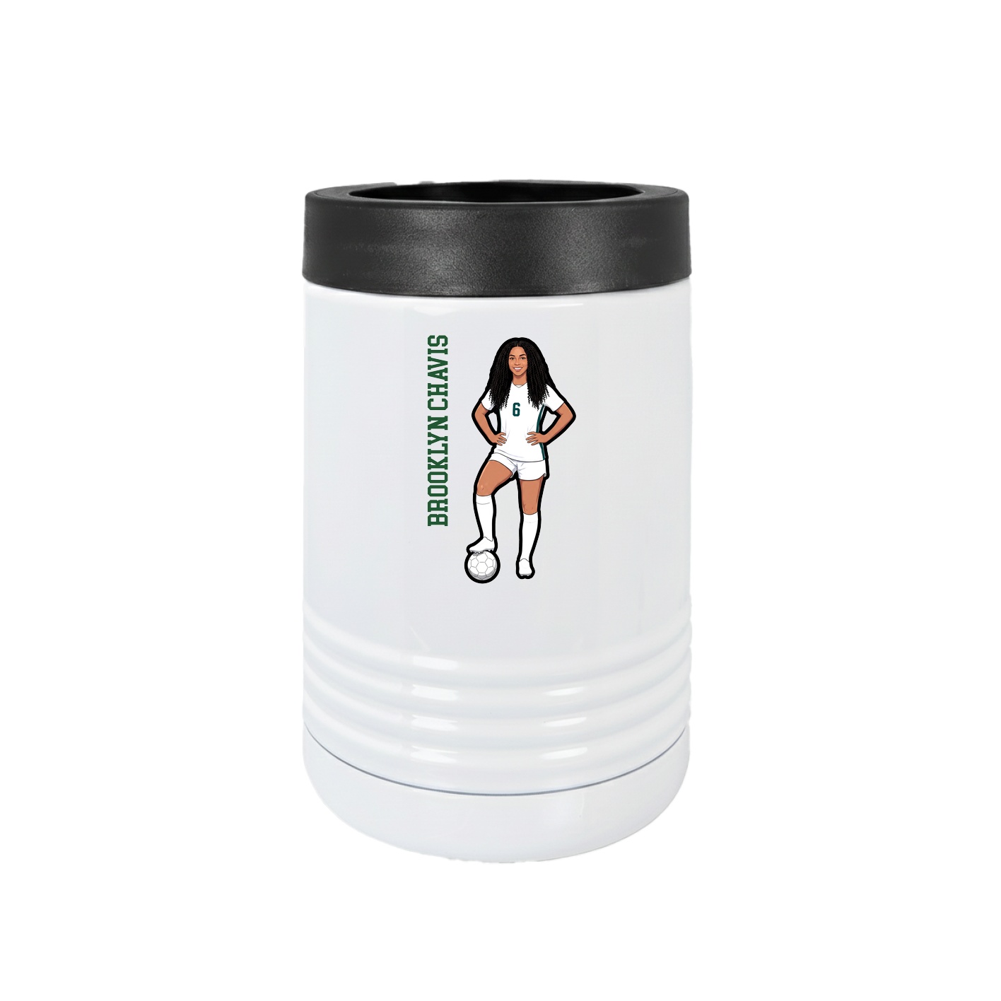 Beverage Holder — Name Vertical in White