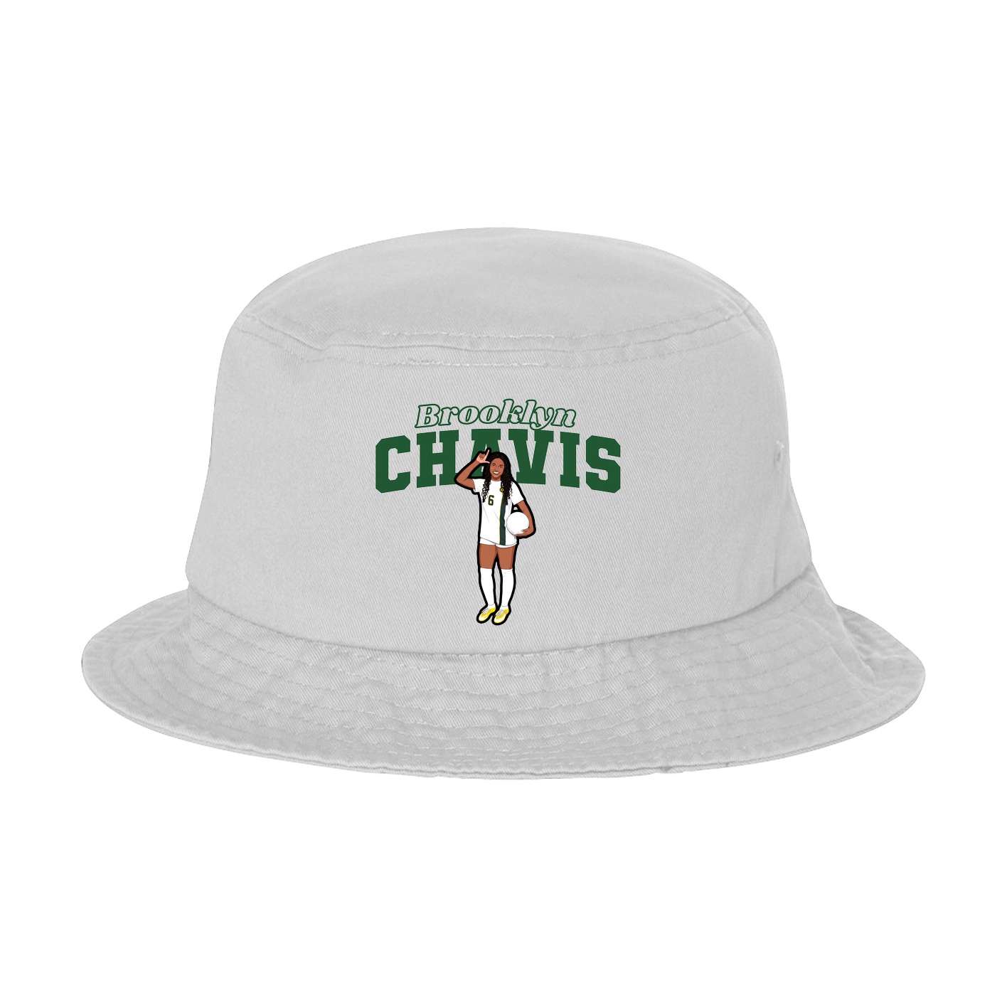 Bucket Cap — Name Arch in White