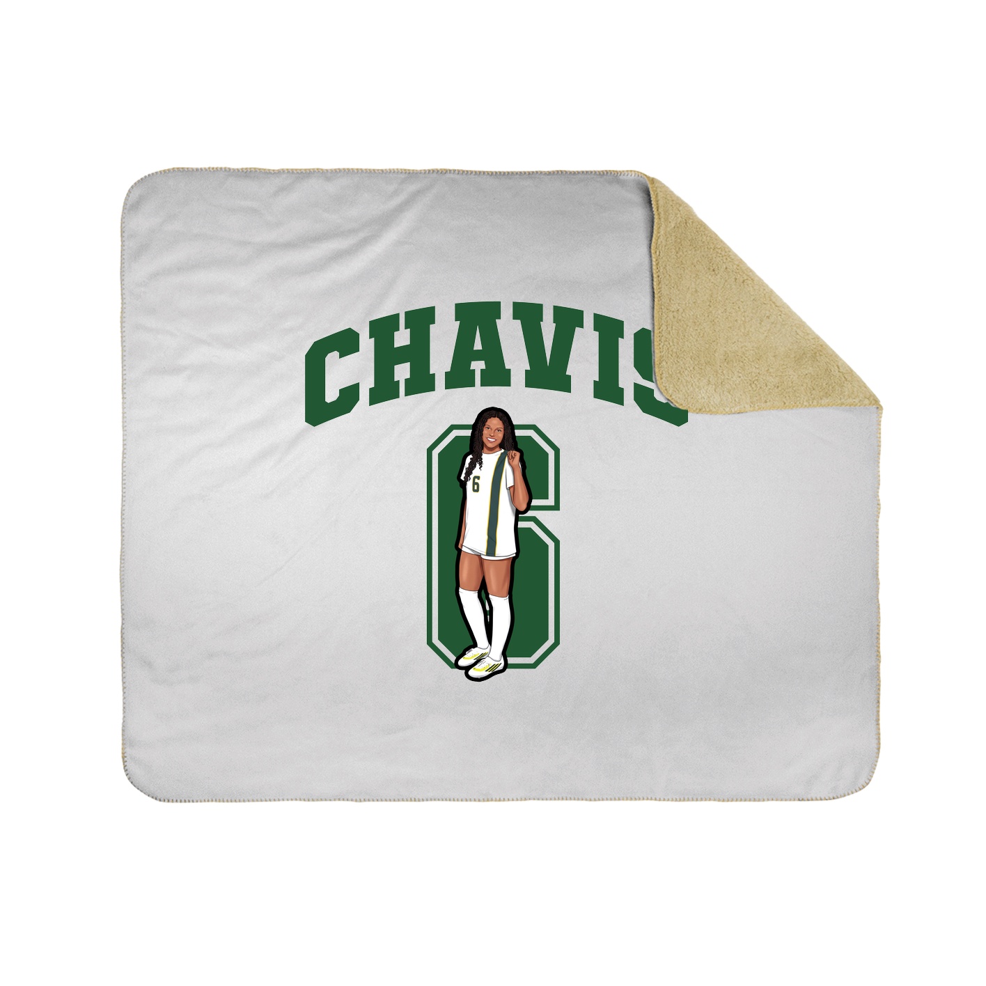 Throw Blanket — Number in White