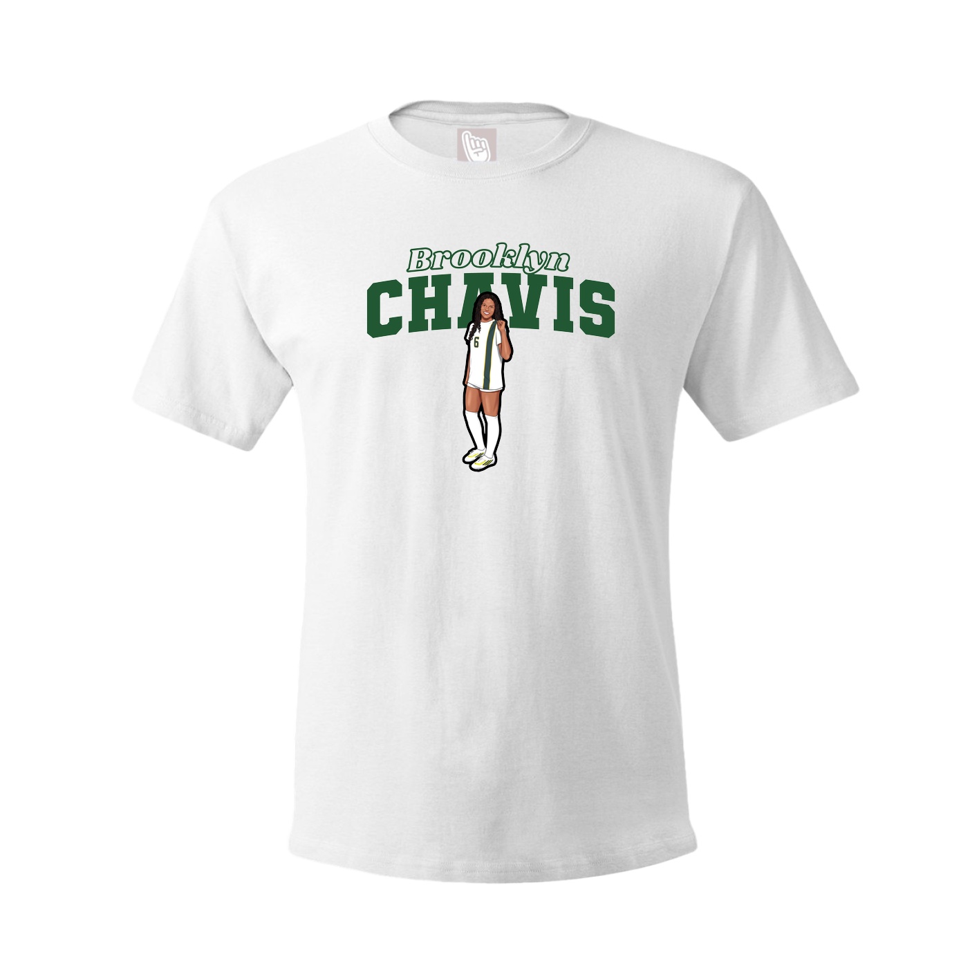 Youth Tee — Name Arch in White