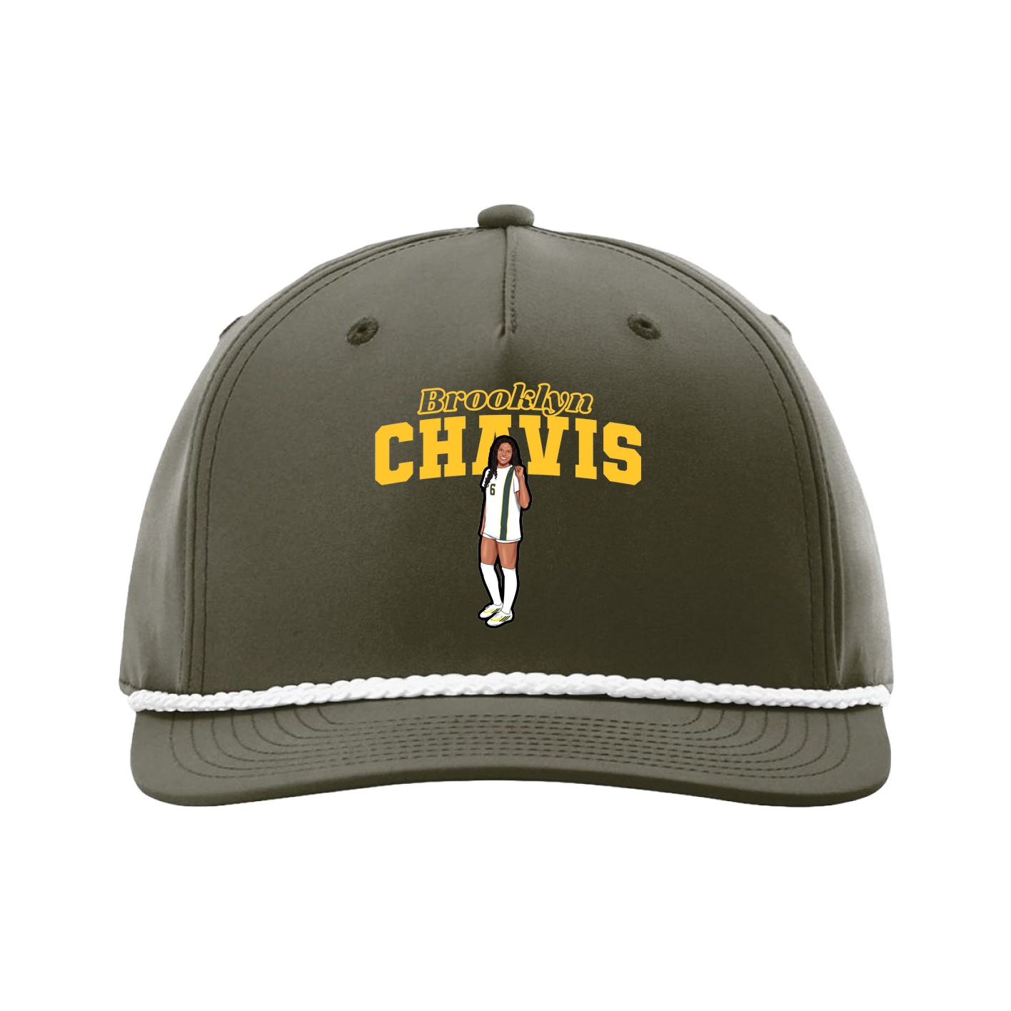 Five-Panel Classic Rope Cap — Name Arch in Green