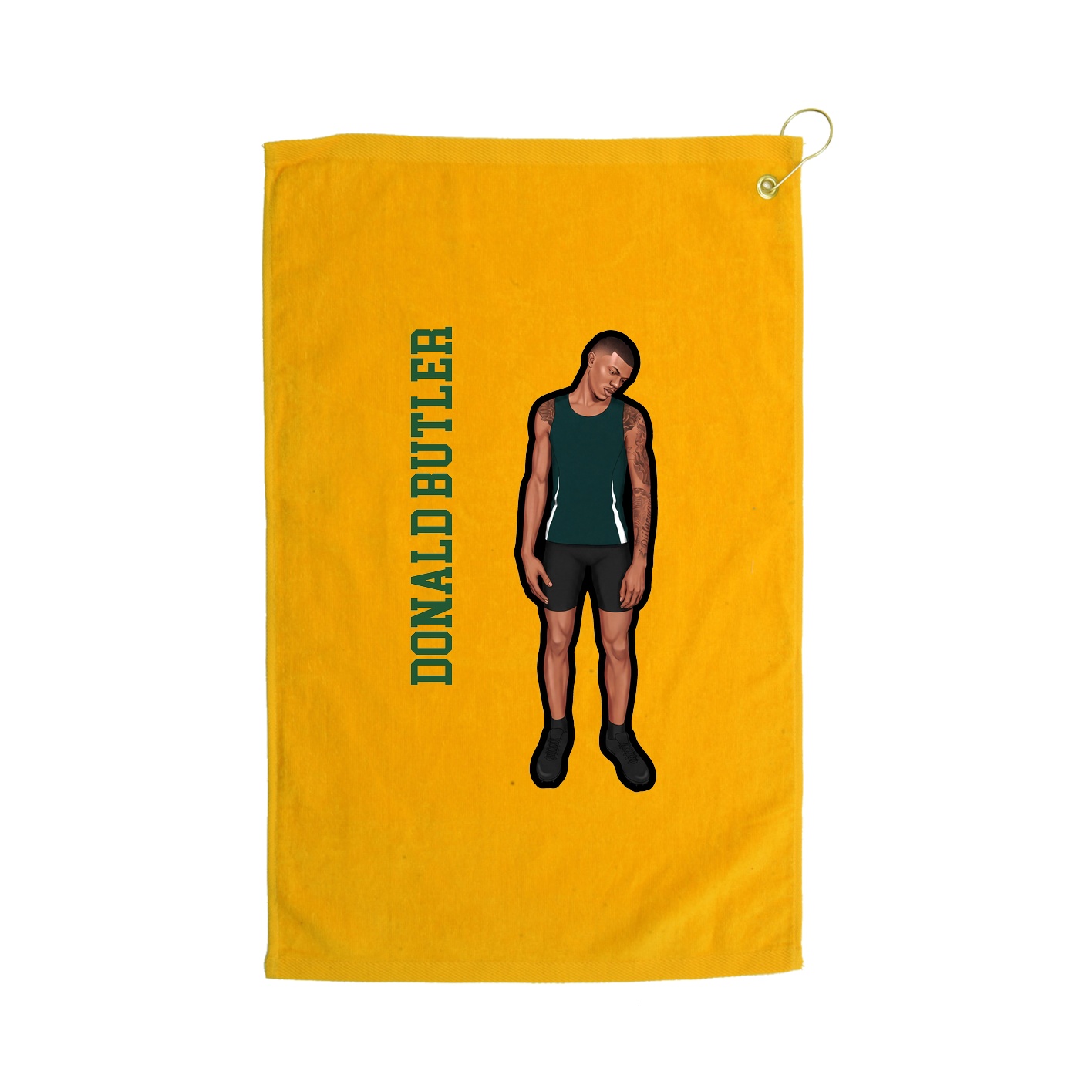 Golf Towel — Name Vertical in Gold