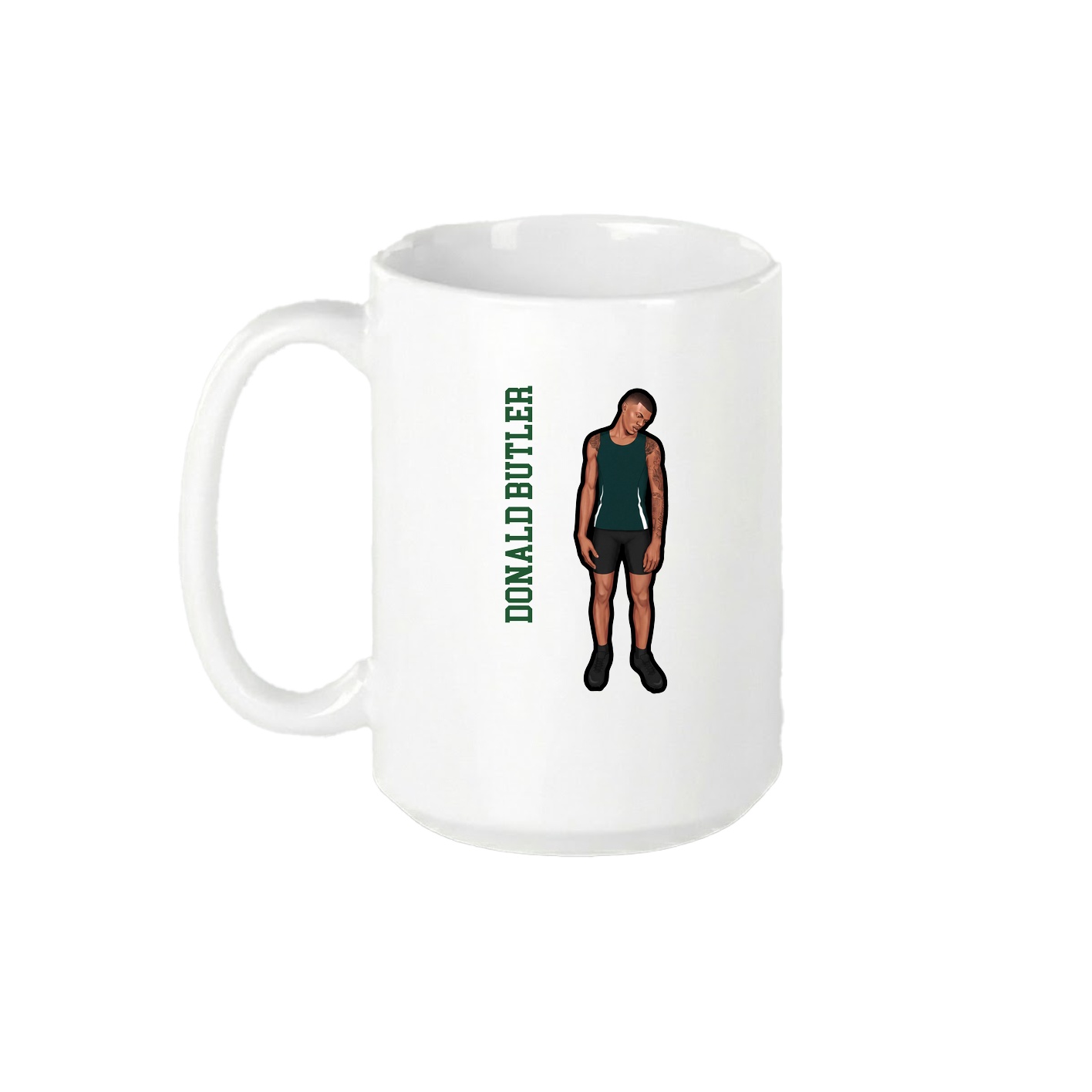 15oz Coffee Mug — Name Vertical in White
