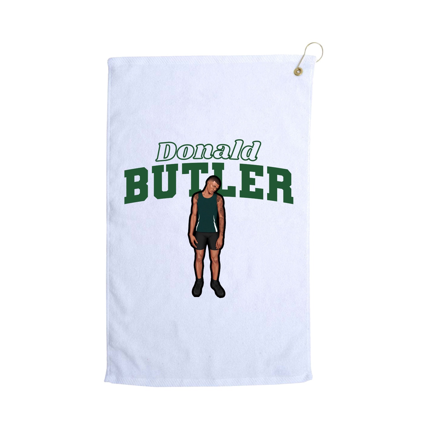 Golf Towel — Name Arch in White