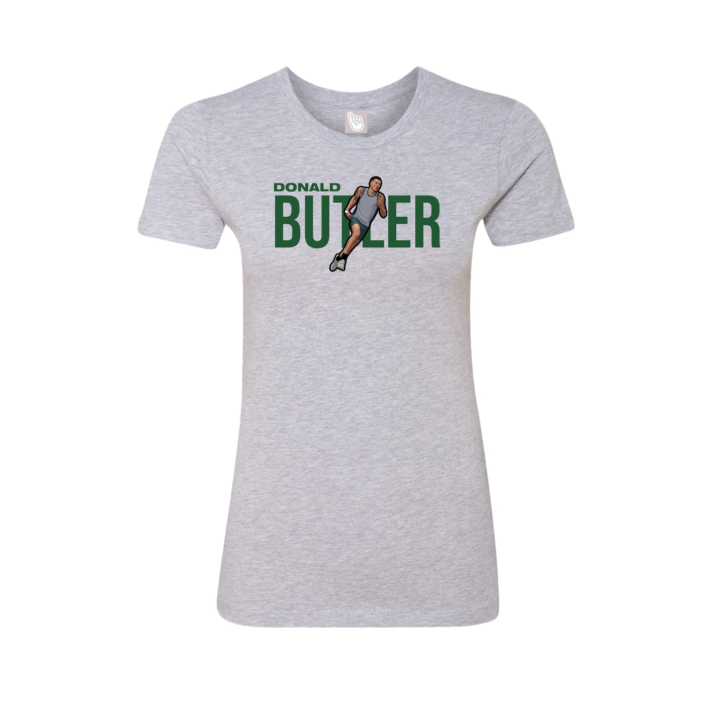 Fitted Women's Tee — Player Name in Grey