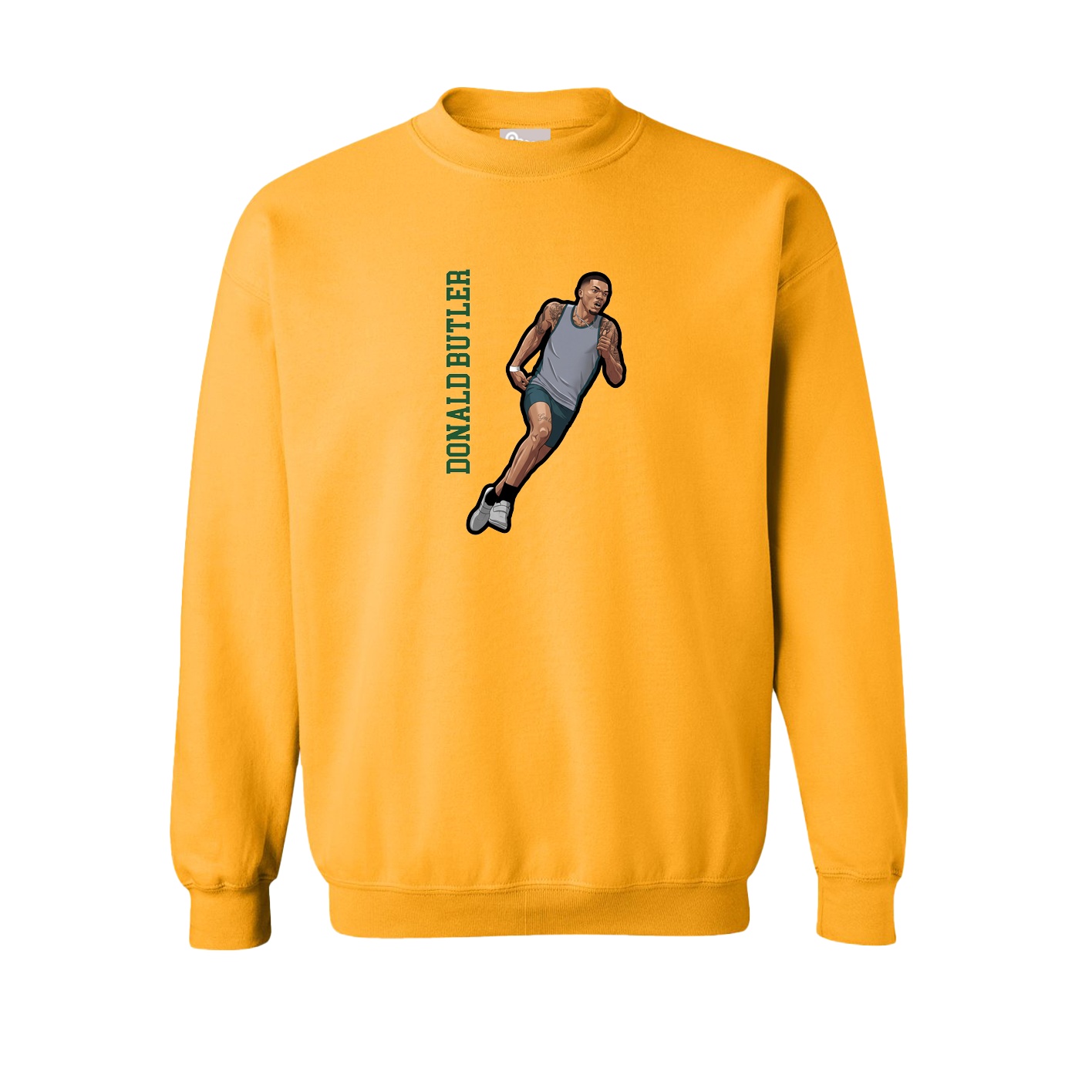 Fleece Crew — Name Vertical in Gold
