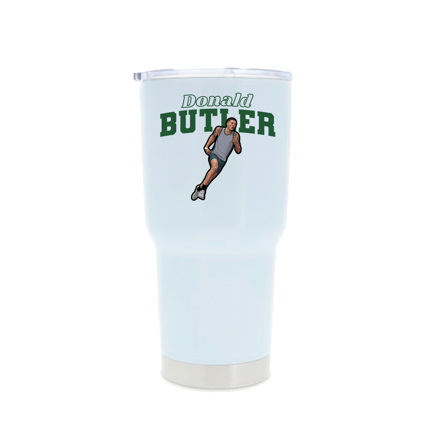 30oz Stainless Steel Tumbler — Name Arch in White