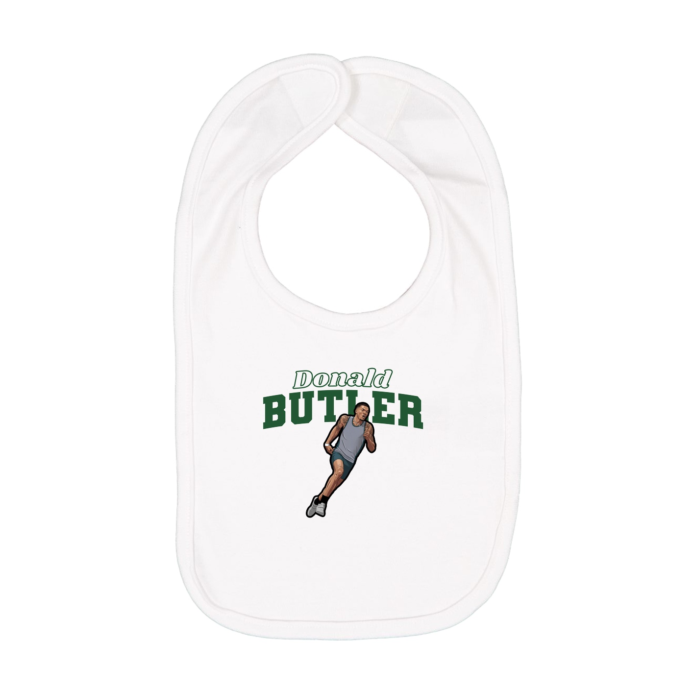Infant Bib — Name Arch in White