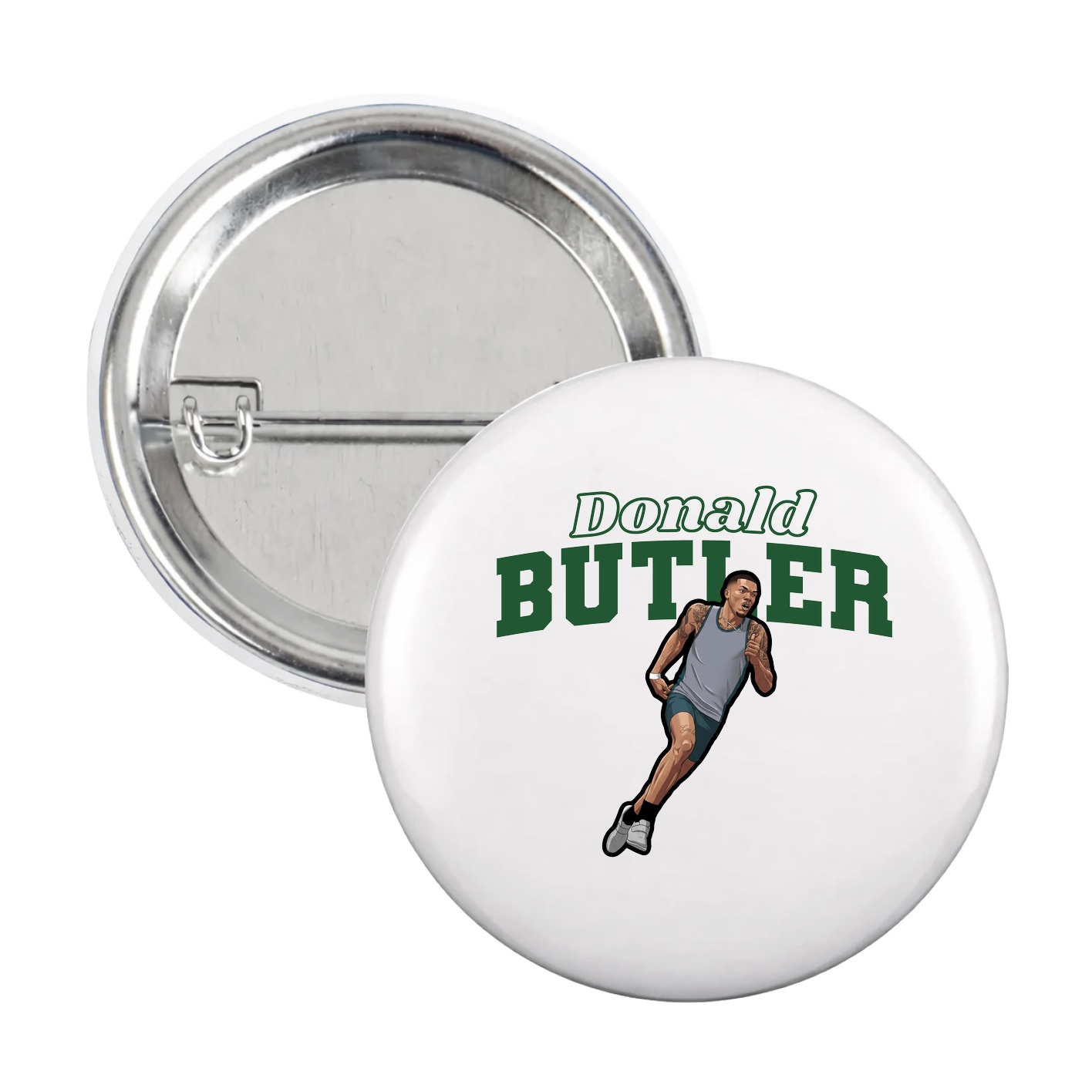 Game Day Button — Name Arch in White
