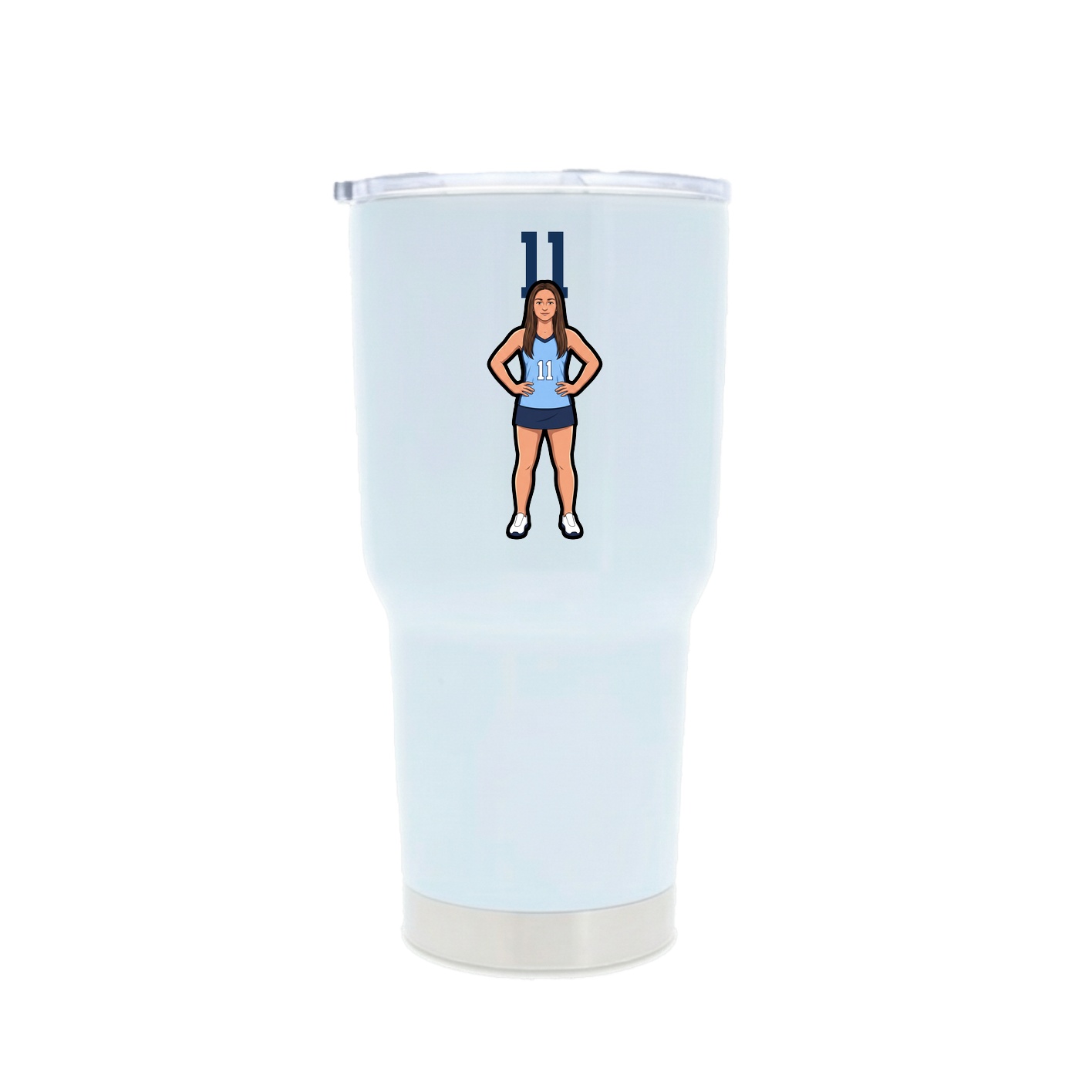 30oz Stainless Steel Tumbler — Number Top in White