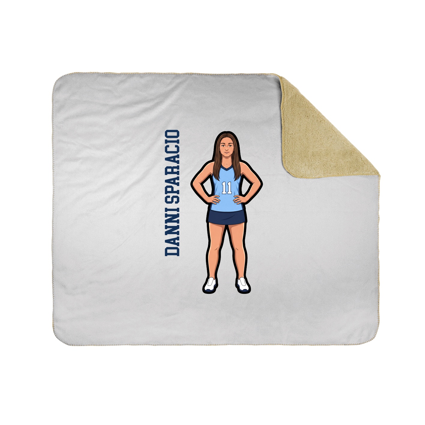 Throw Blanket — Name Vertical in White